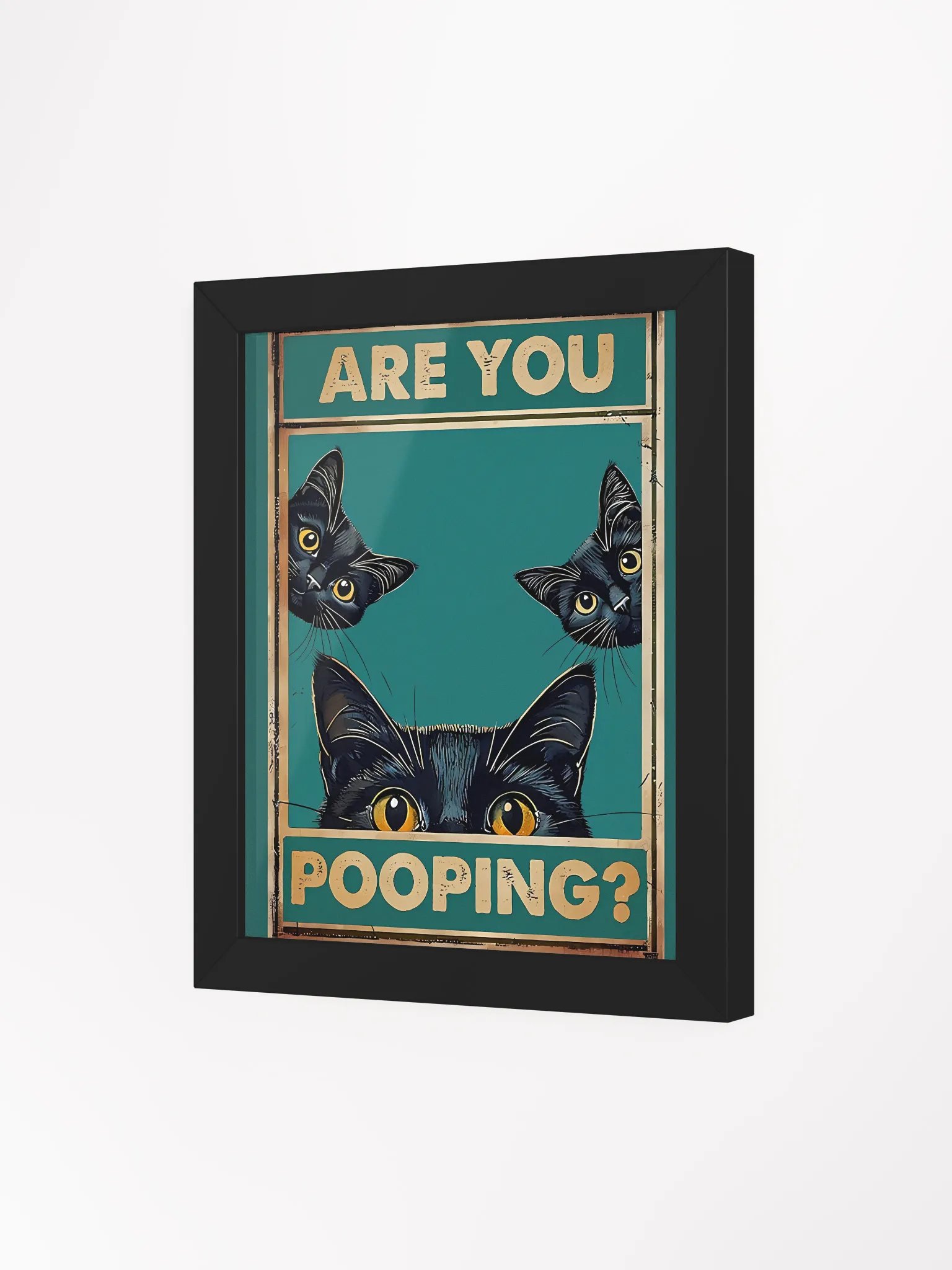 Peeking Cats Bathroom Art Print product image (4)