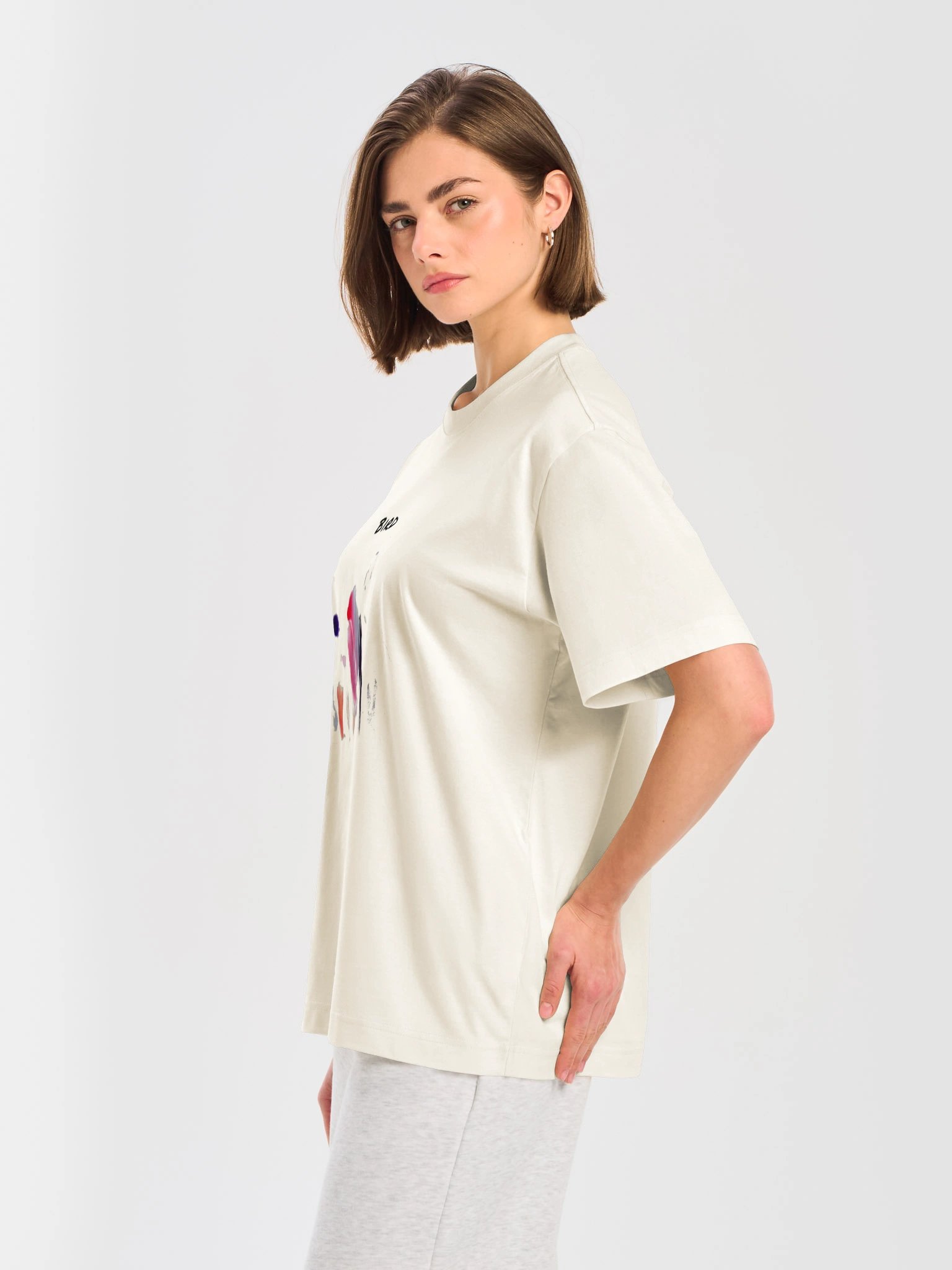 Abstract Bird Brushstroke // Box T-Shirt White product image (7)