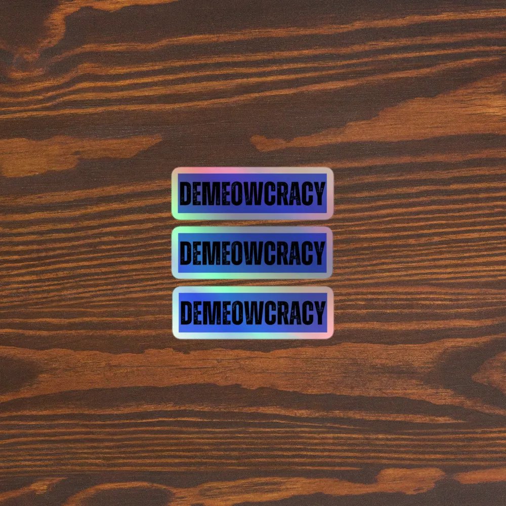 DEMEOWCRACY Holographic Blue Sticker Sheet product image (3)