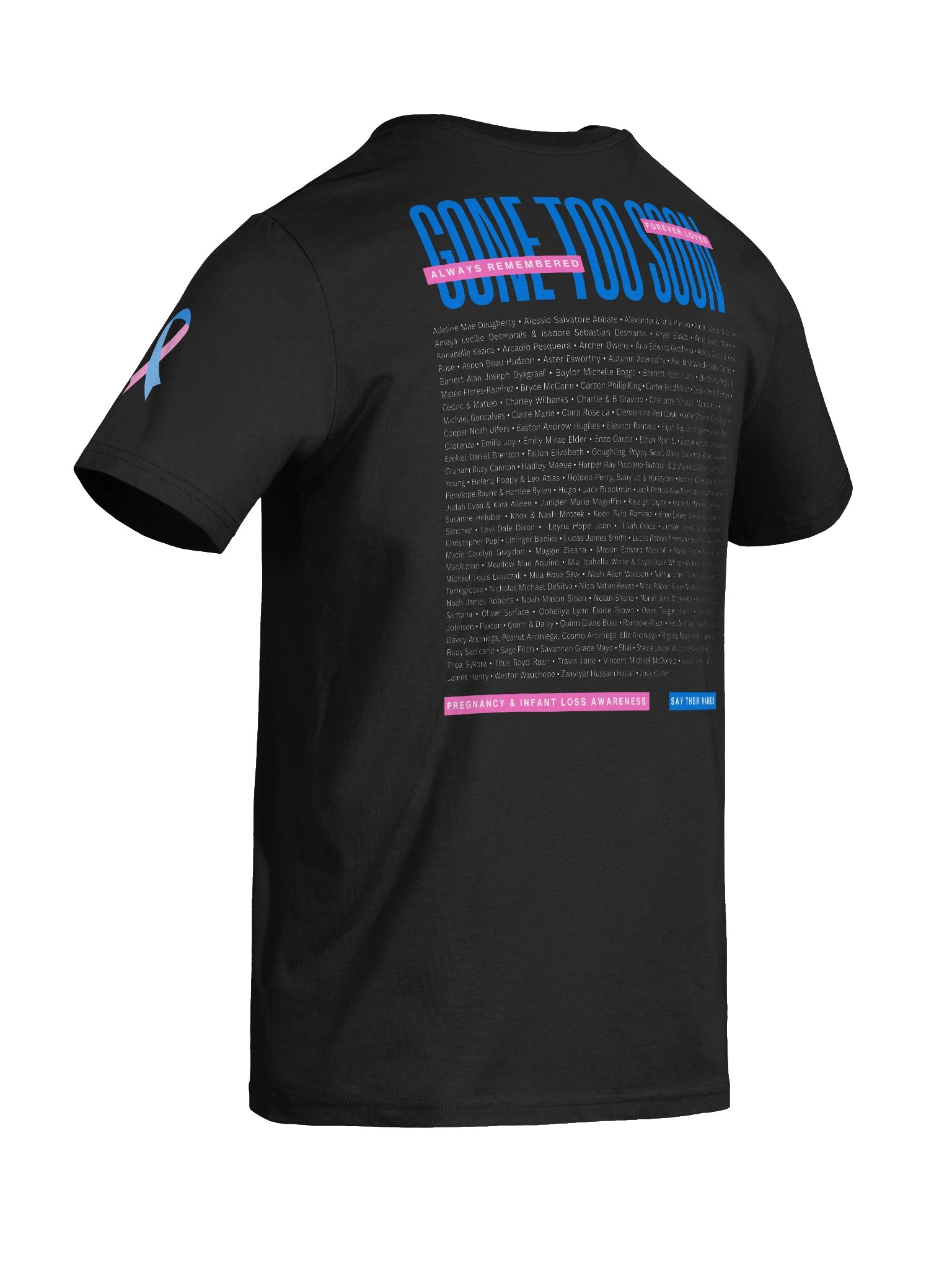 'Gone Too Soon' 2026 Memorial Shirt (organic cotton, dark) product image (1)