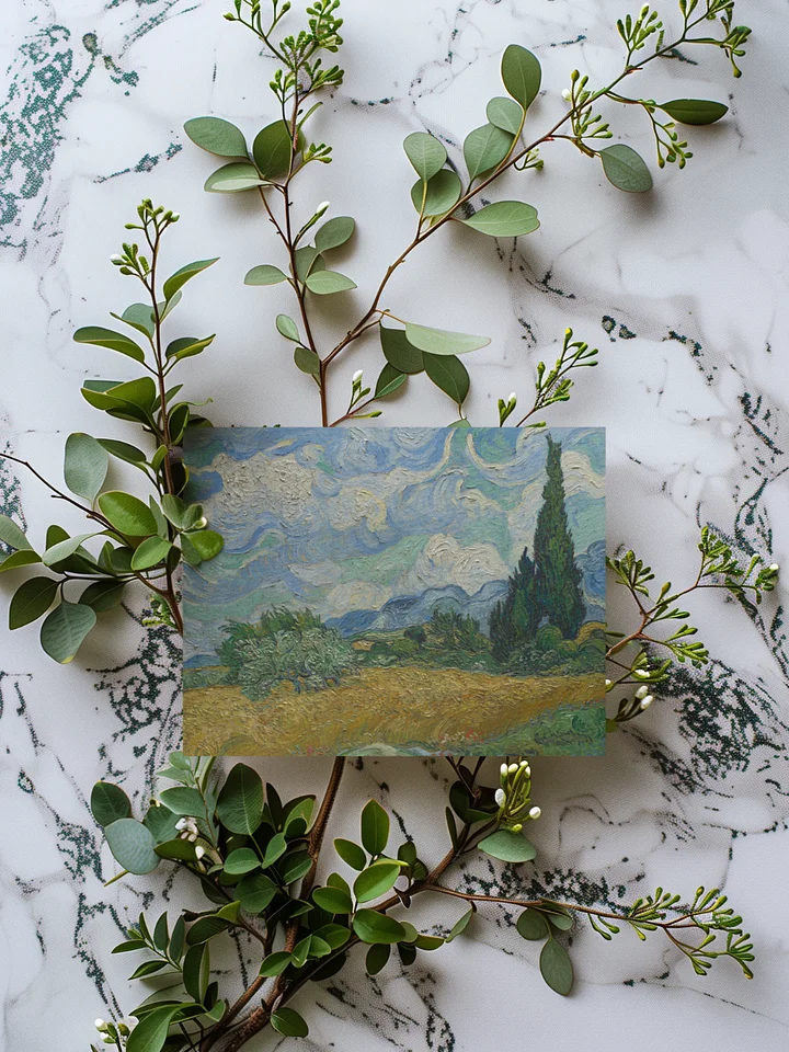 Wheat Field with Cypresses (Vincent van Gogh) Greeting Card product image (1)