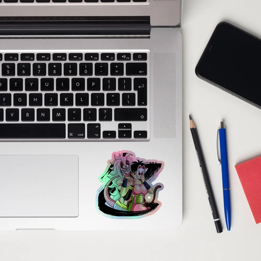 Saiyan & Android Masquerade Sticker Black product image (12)