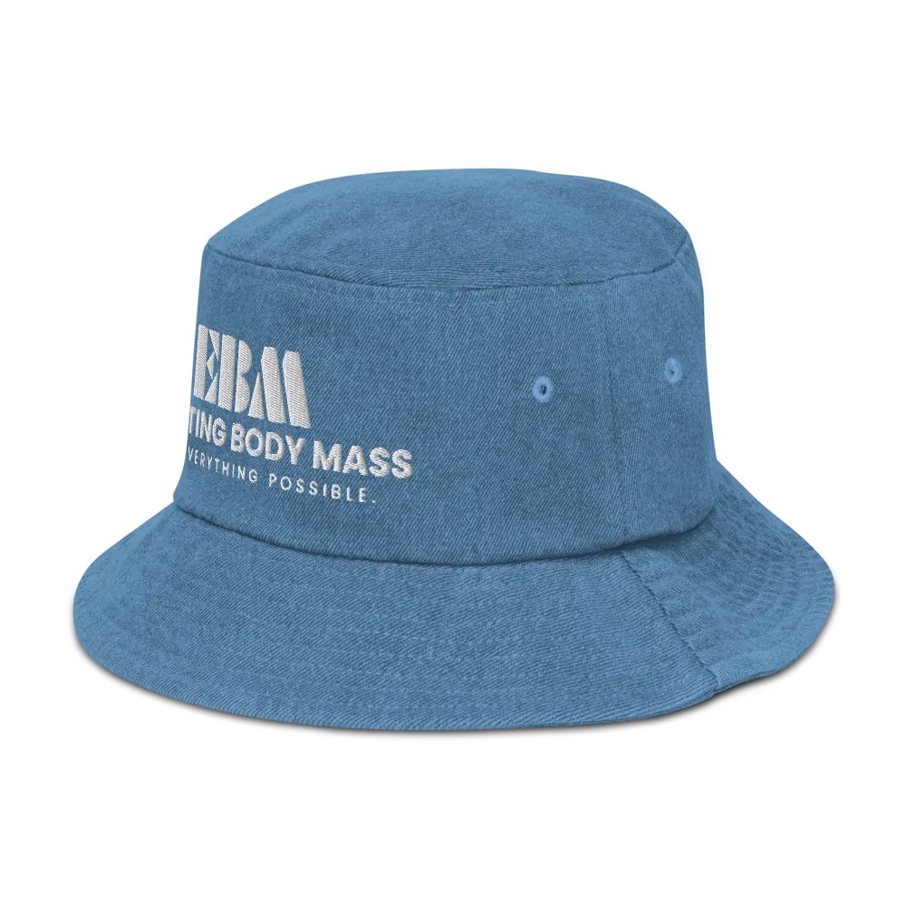 EBM Denim Bucket Hat (White Logo) product image (9)