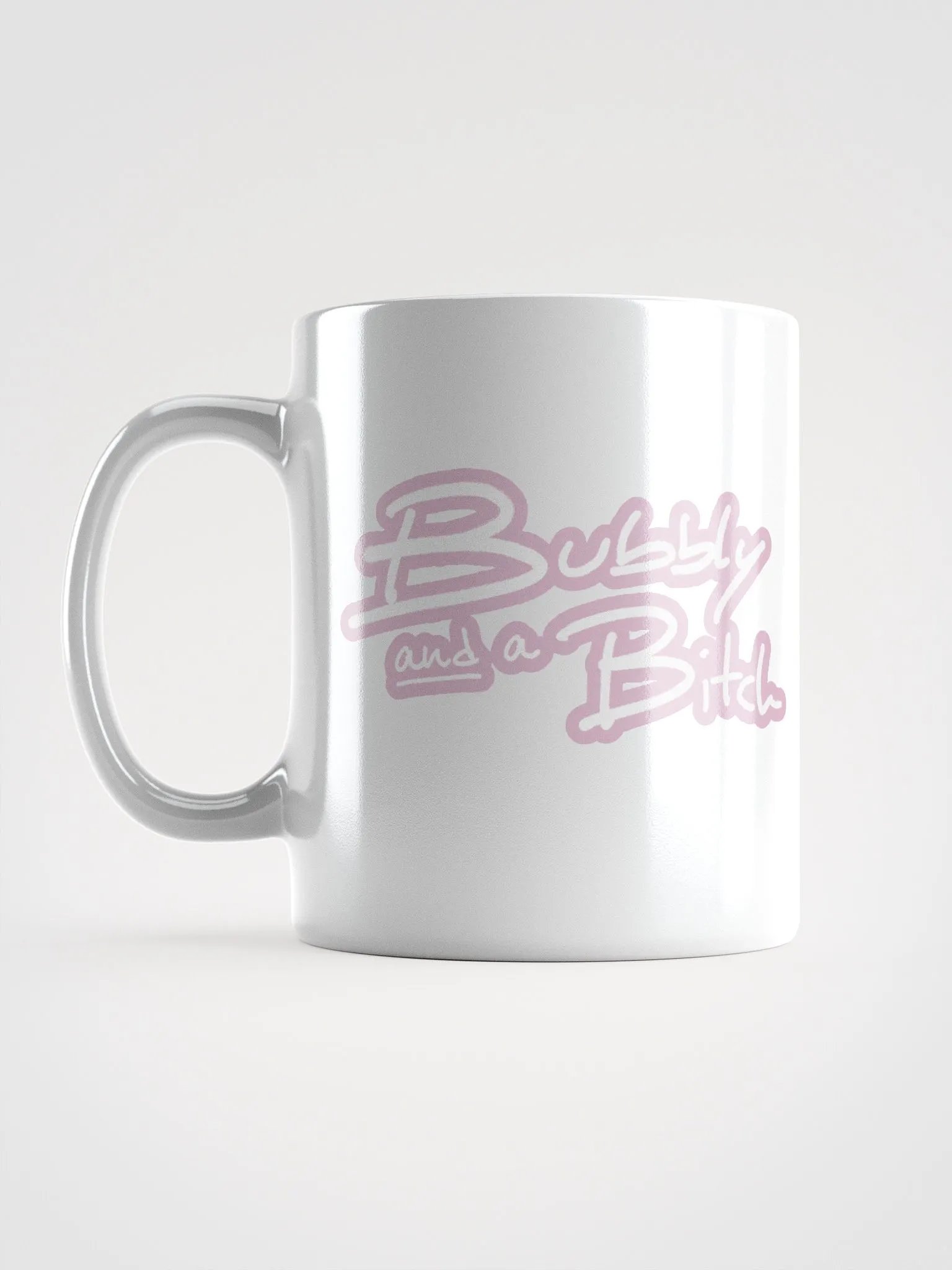 Bubbly and a B*tch (lined design, #E1B9CE) glossy white mug product image (12)