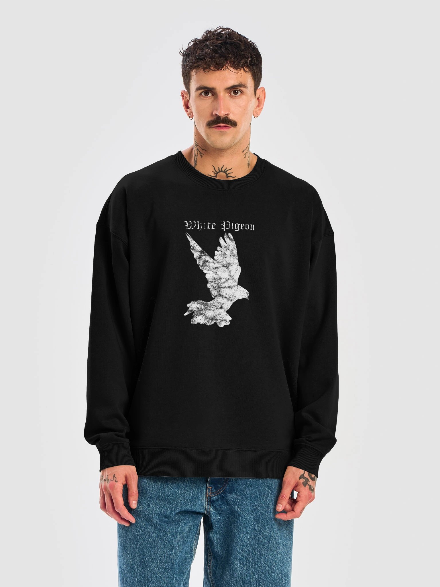 White Pigeon Heavy Black Sweater product image (5)