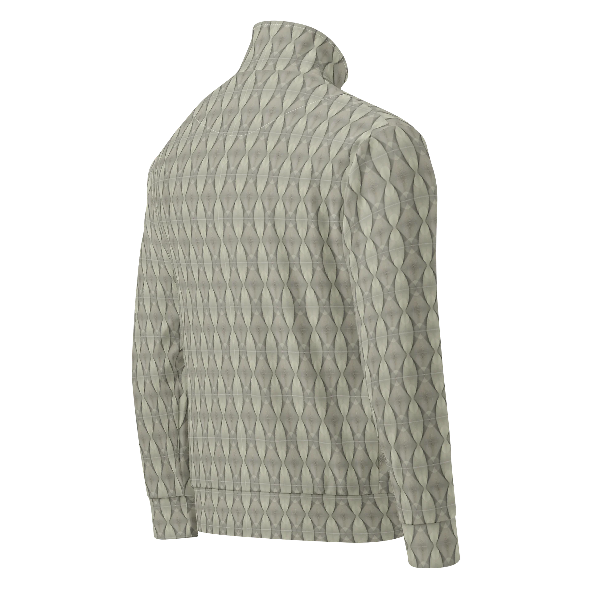 Adventure-Ready Recycled Track Jacket Sage Texture: Symmetrisches Blättermuster product image (4)