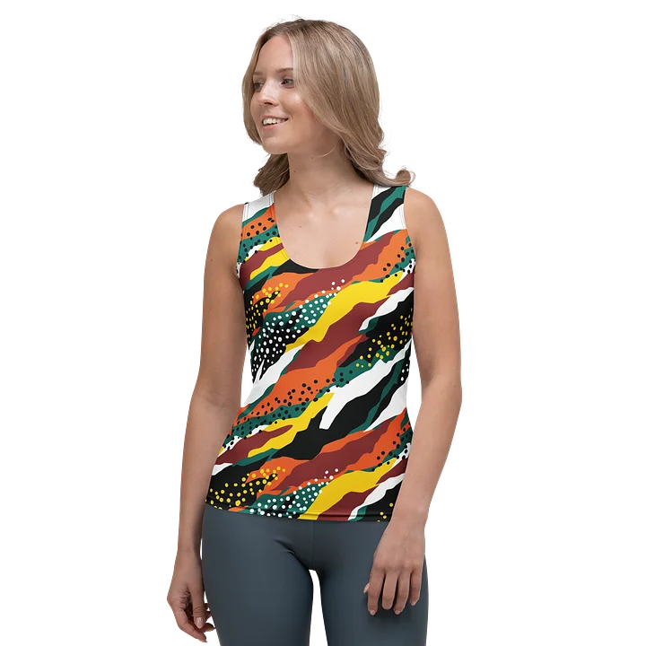 Terracotta & Teal Abstract Safari Pattern | Vibrant All-Over Print Woman's Tank Top product image (1)