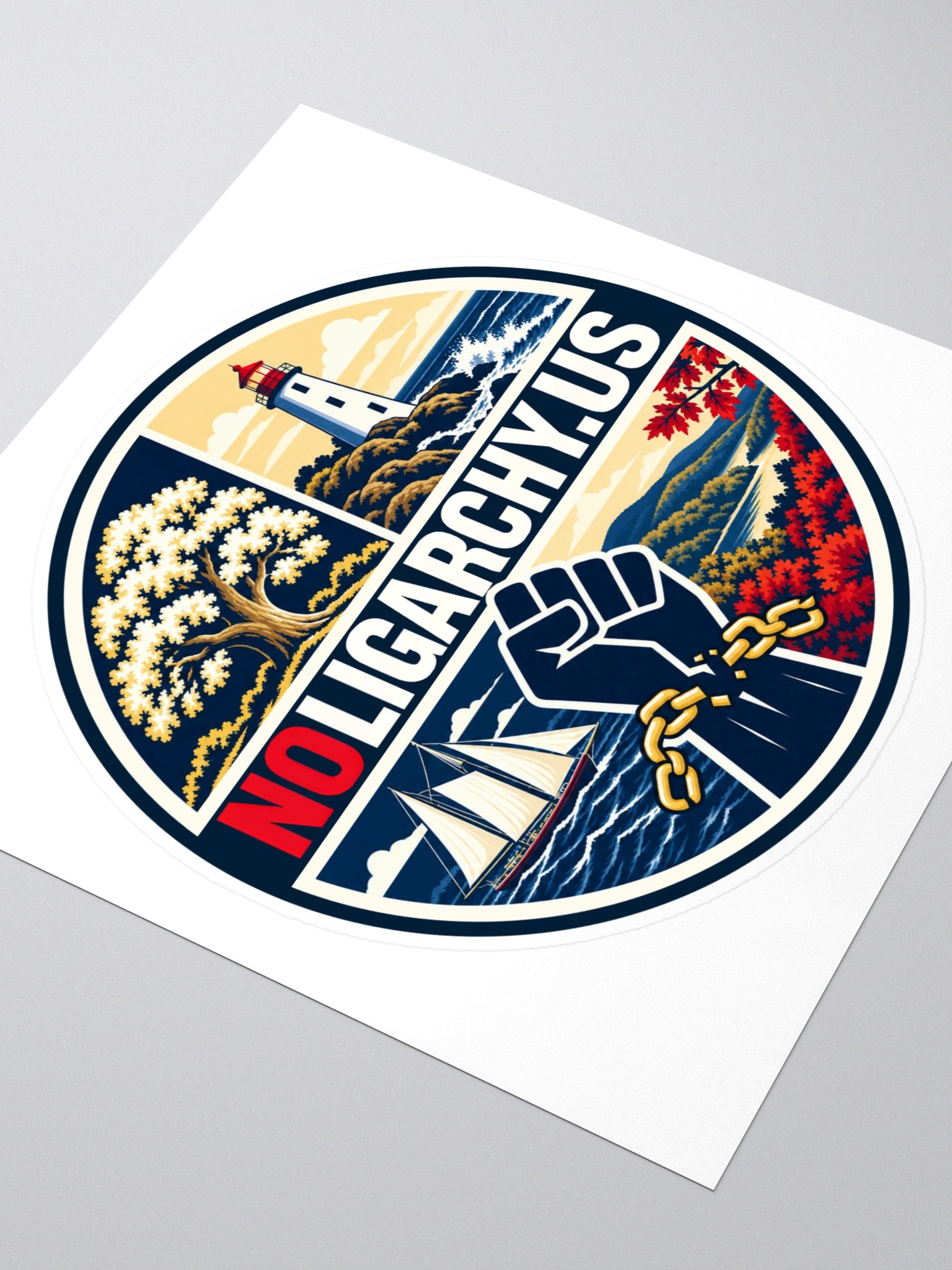 Connecticut NOLIGARCHY.US sticker product image (3)