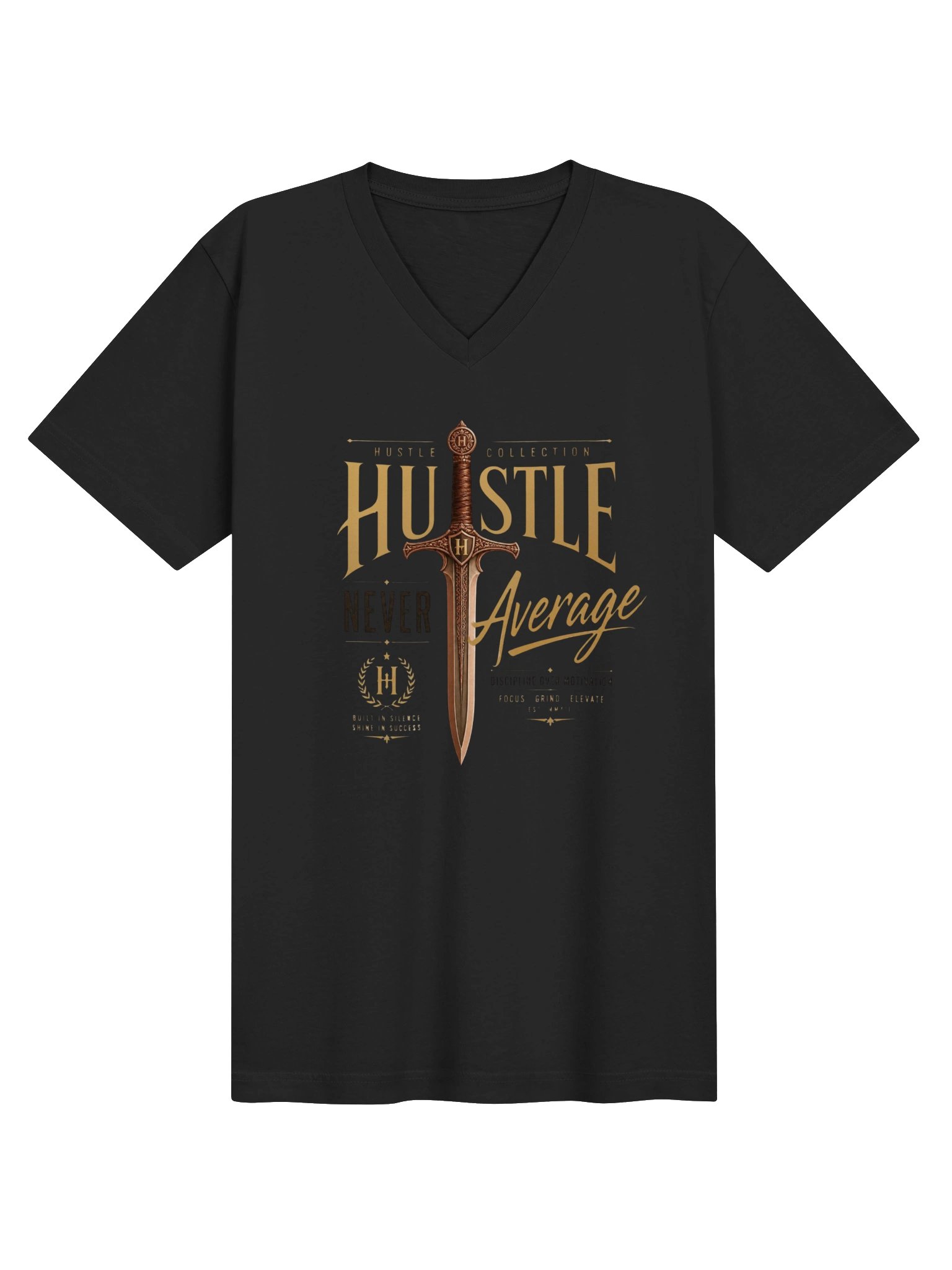 Hustle Sword Motivational V-Neck Tee product image (1)