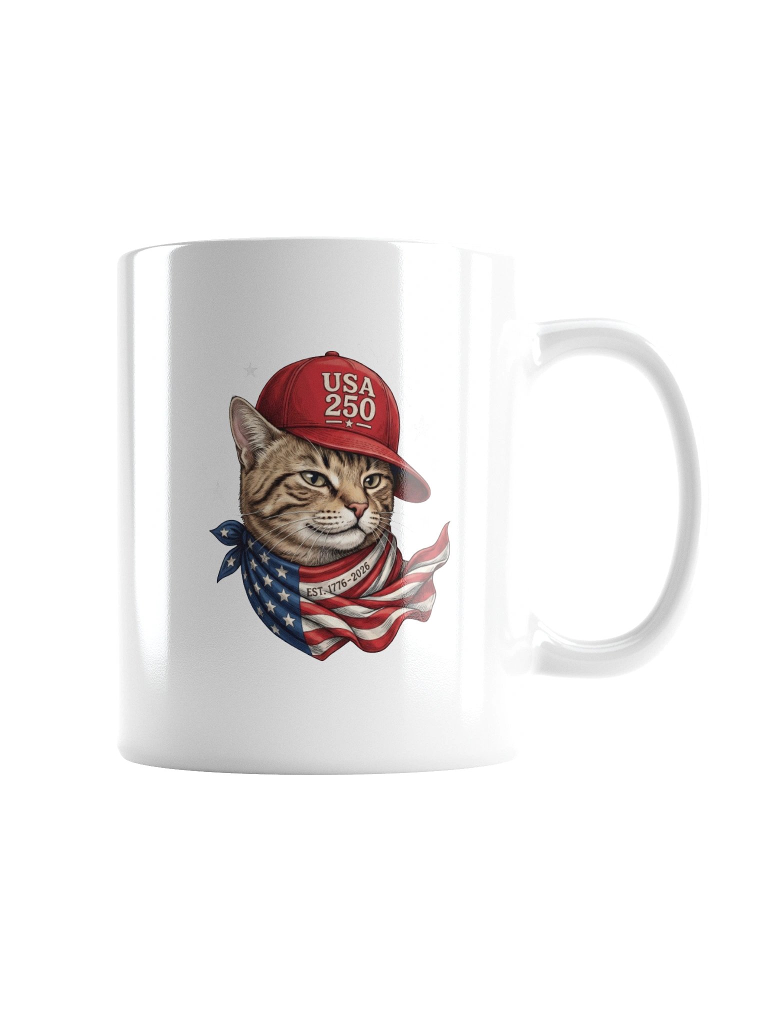 Patriotic Tabby Cat USA 250 Baseball Cap Soy Wax Candle product image (3)