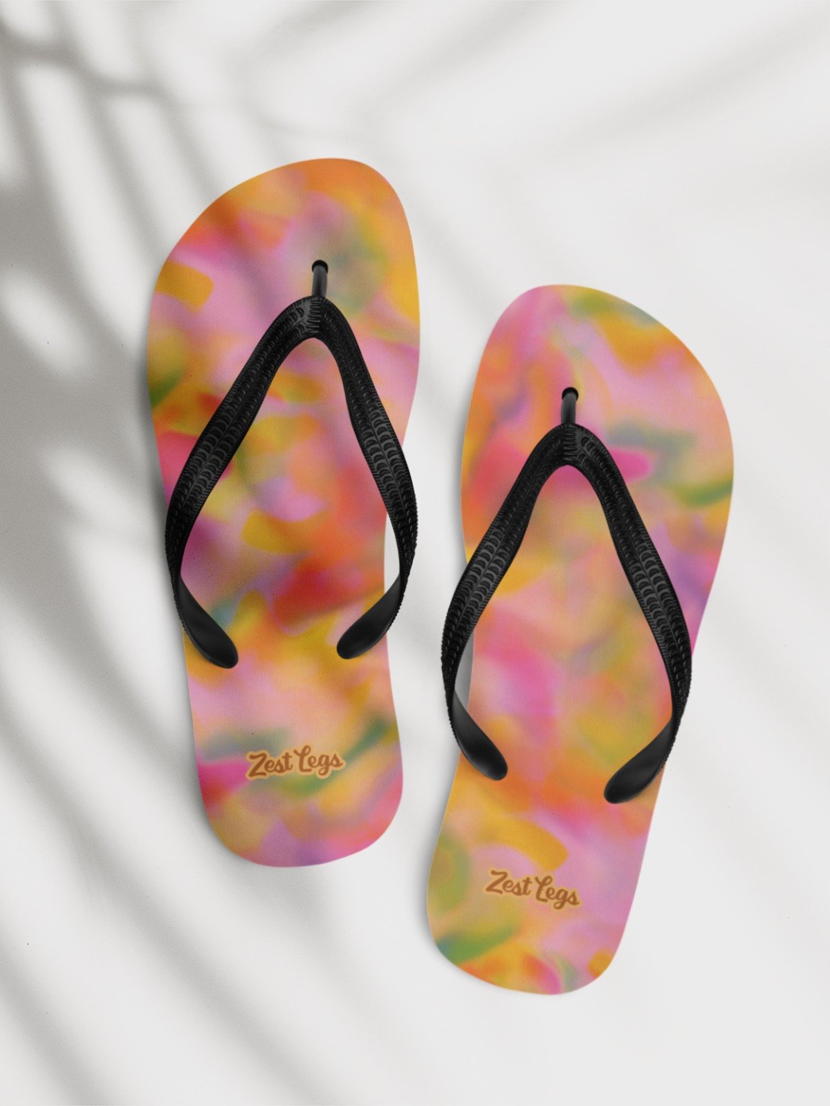Flip flops "Sweet Pastel Tie Dye in Orange Light Pink" product image (2)
