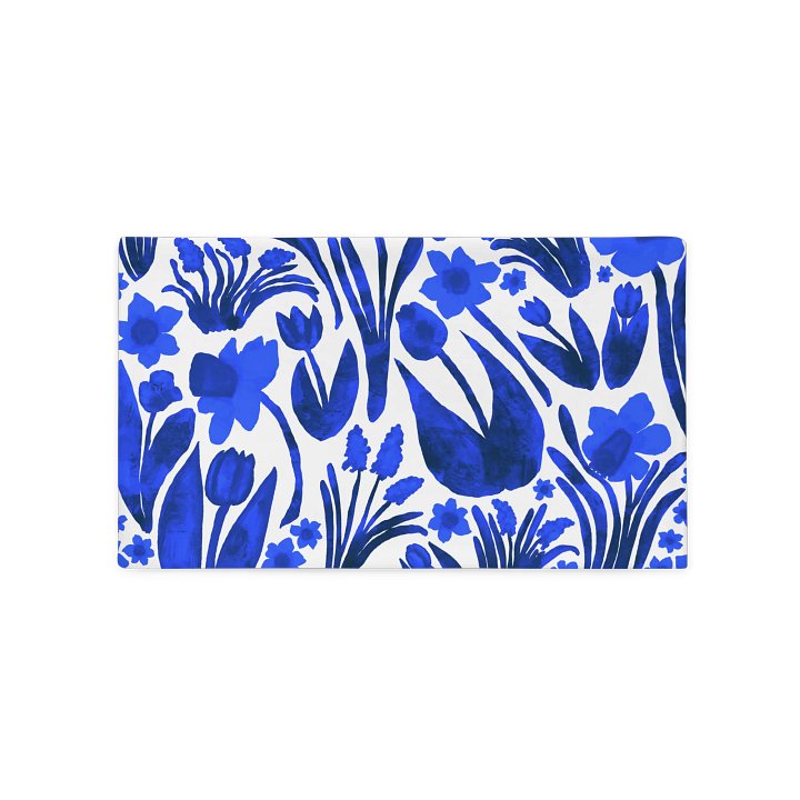 Spring Garden Pillowcase | Royal Blue on White | Bold Florals, Beachy Charm & Coastal Elegance | Monique Faella Designs™ product image (2)