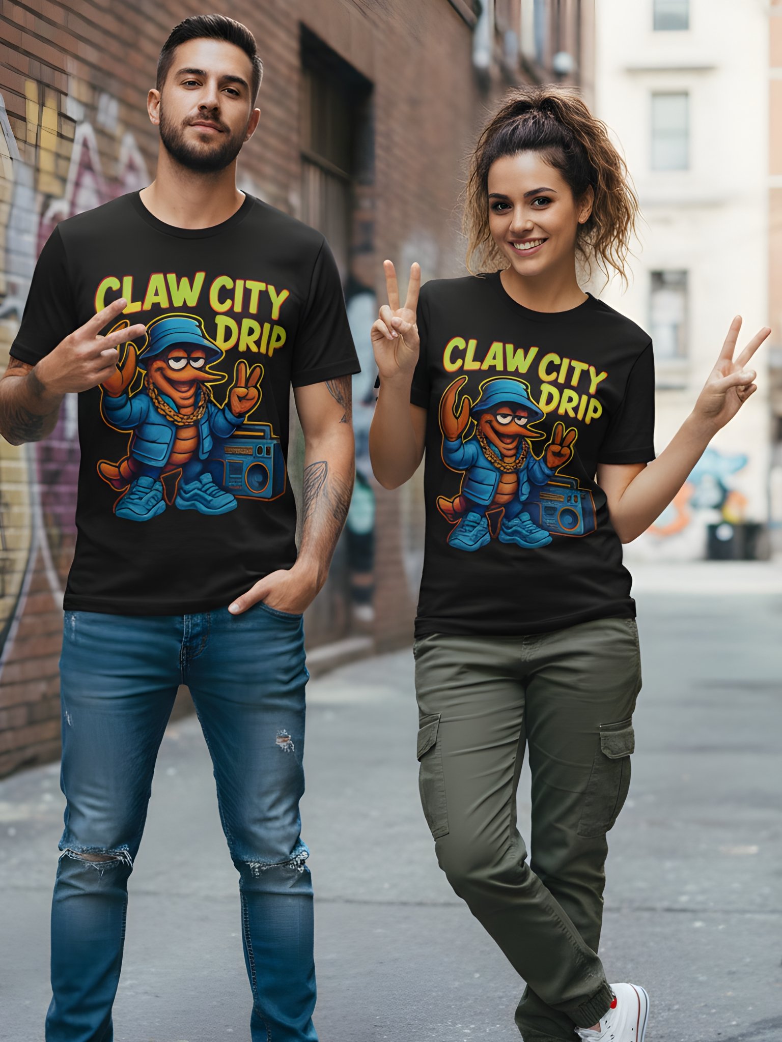 Claw City Drip T-Shirt | Streetwear Lobster Graphic Tee product image (1)