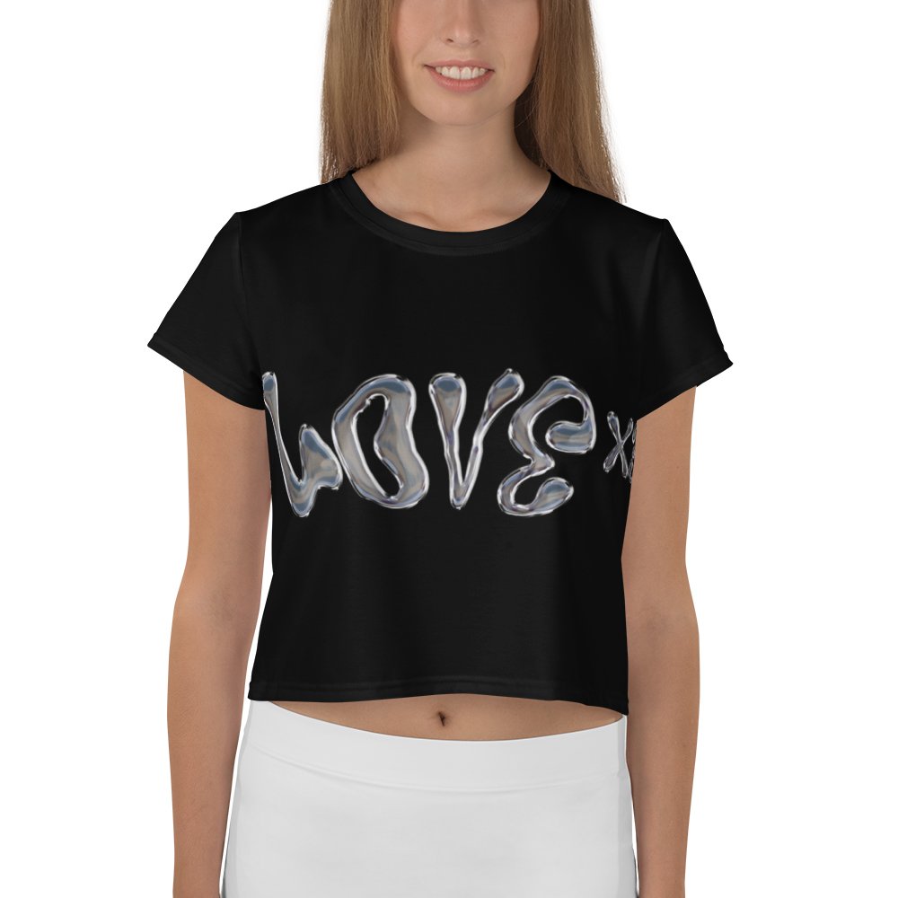 LOVE X3 Women's Crop Top Tee product image (1)