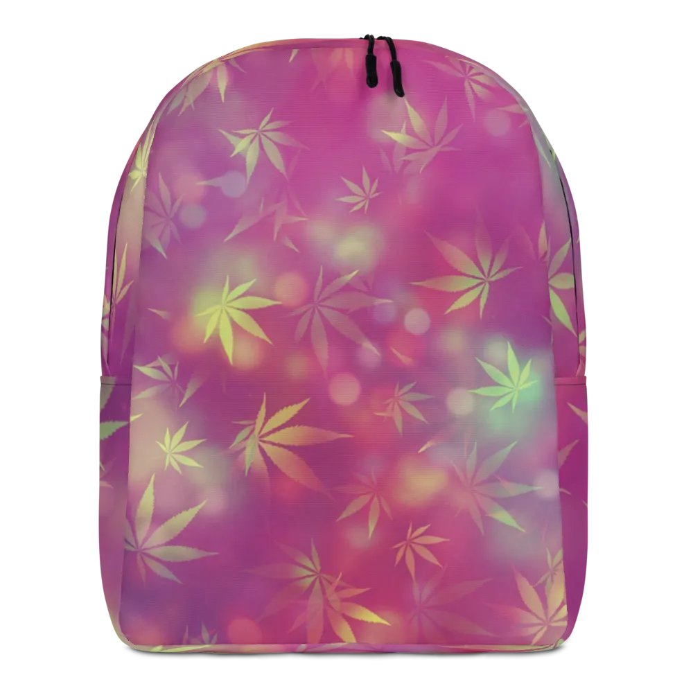 Cannabis Leaf – Vivid Maroon & Gold Bokeh Edition - Backpack product image (1)