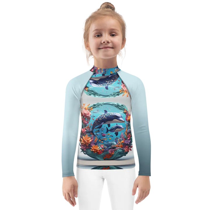 Kids rash guard blue fish product image (1)