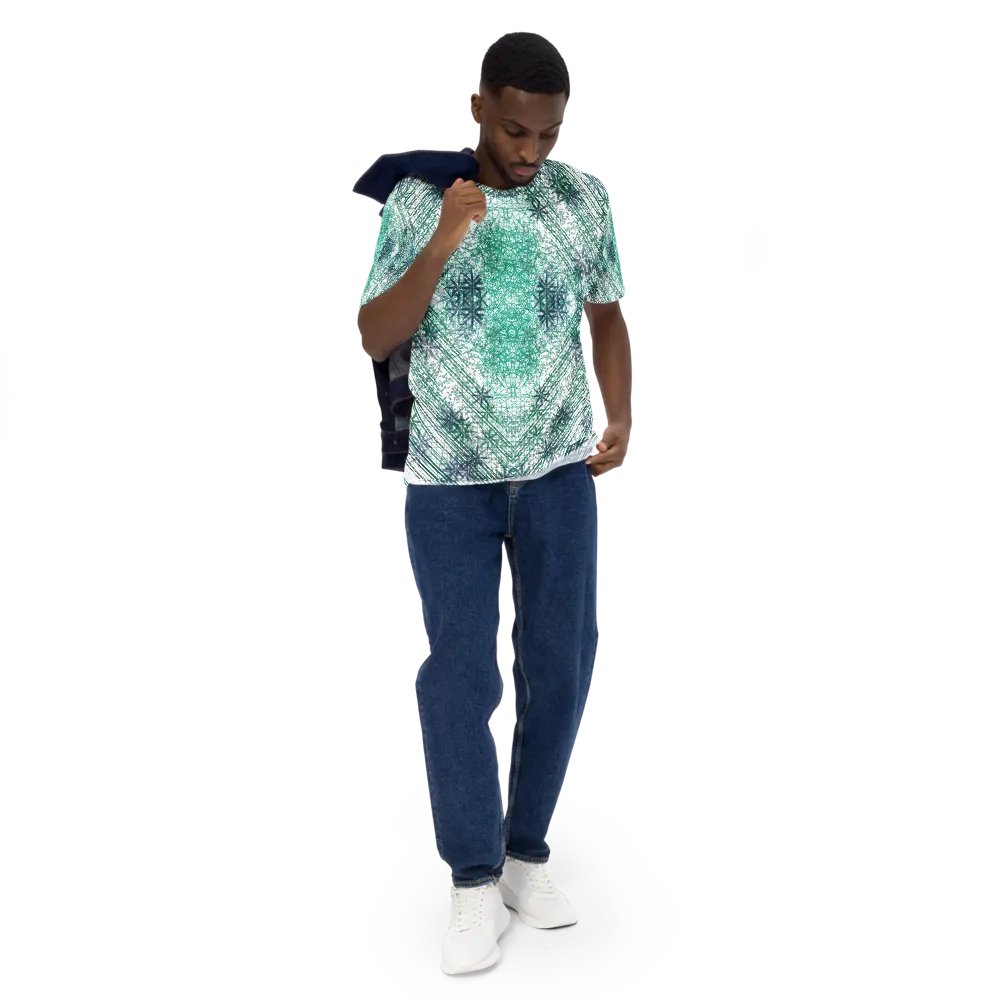 Shades Of Green Geometric Pattern T-Shirt product image (5)
