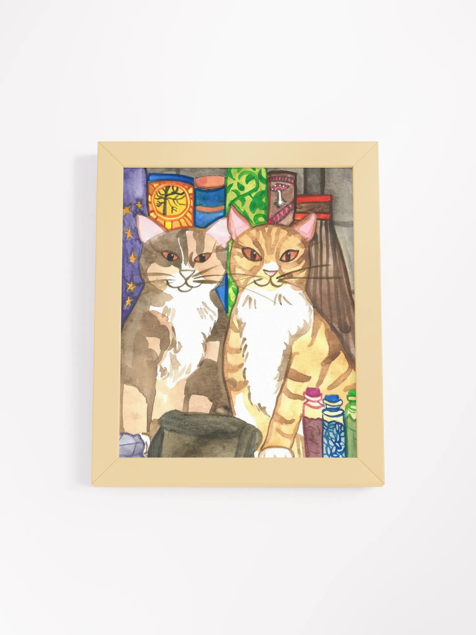 Two Cat Witches Framed Print product image (2)