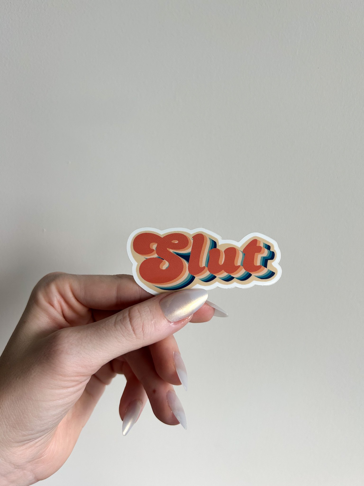 Slut Glossy Vinyl Sticker | Sex positive stickers great for laptops, bottles, Notebooks, bachelor or bachelorette parties product image (1)