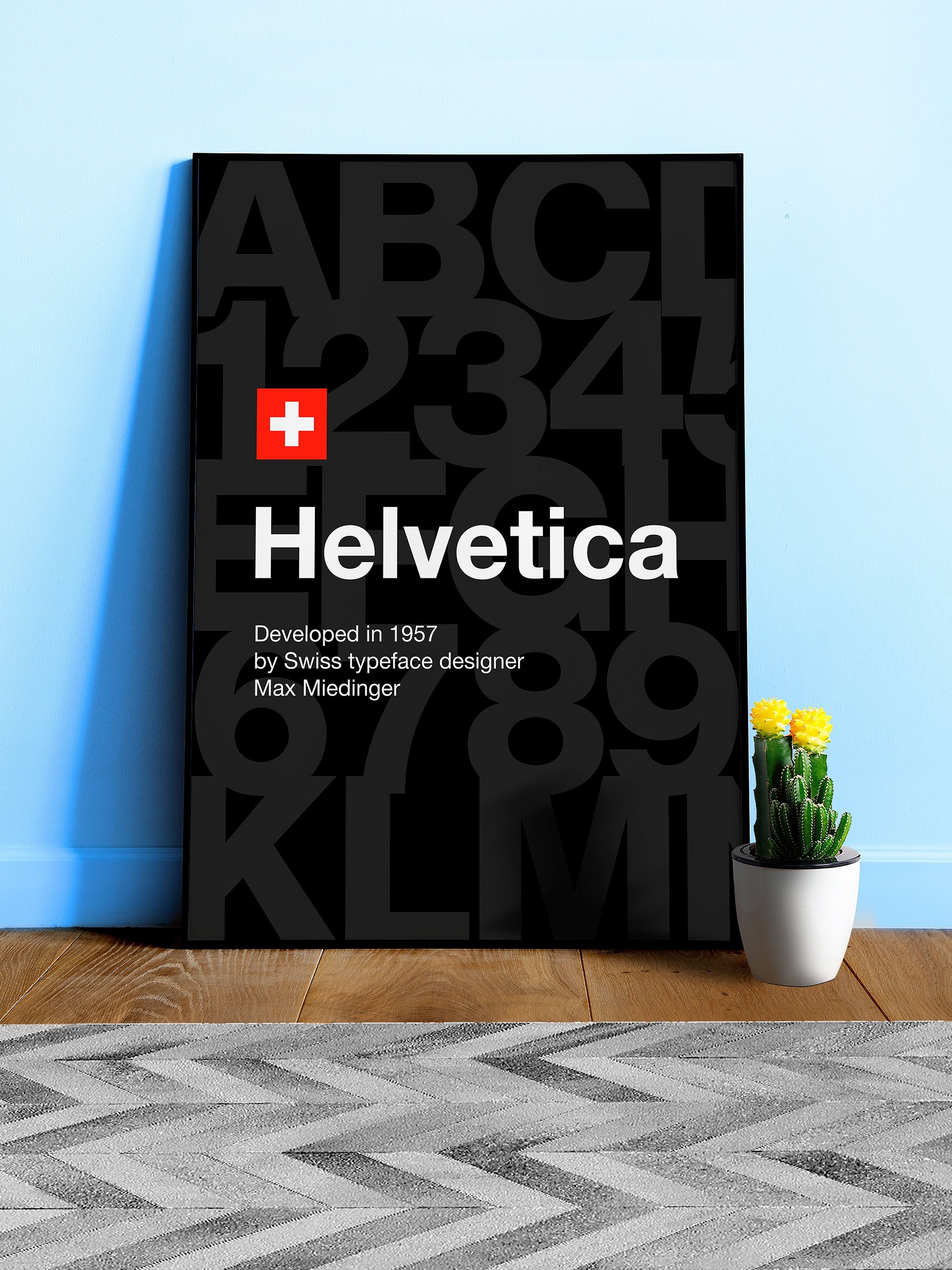 Helvetica font poster, 1957 — design typography poster, abstract print, aesthetic art poster, modern poster, typography wall decor, text art product image (1)