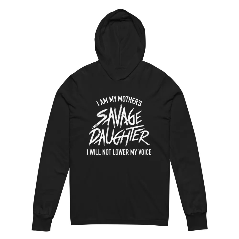 Savage Daughter Hooded Long Sleeve Tee (white print) product image (2)