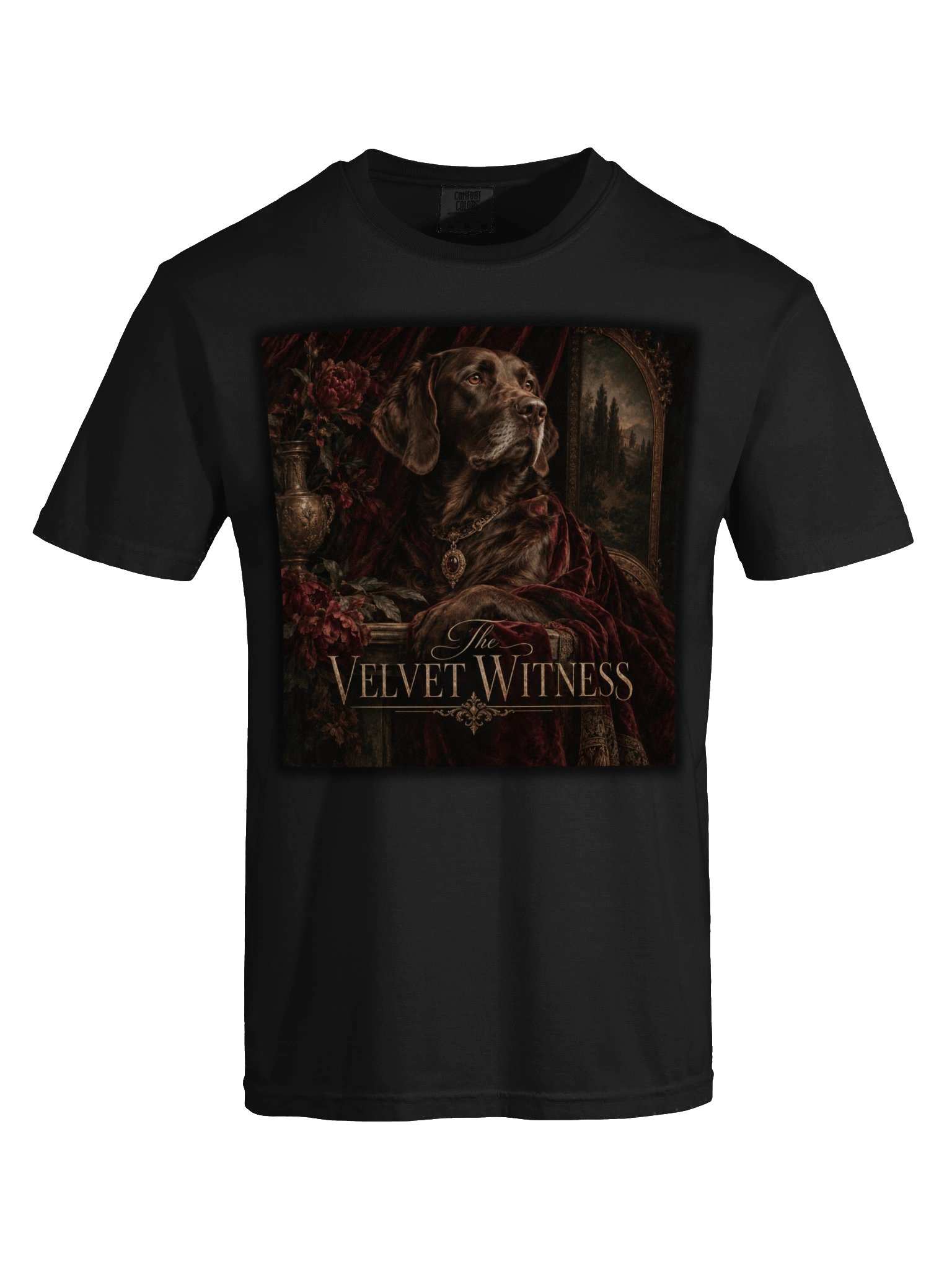Vintage Dog Portrait Graphic T-Shirt – Dark Academia Dog Lover Tee | The Velvet Witness product image (6)