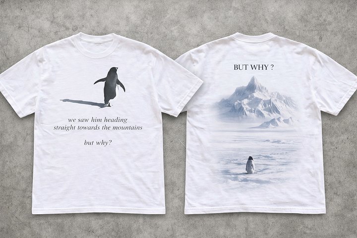 Vintage Nihilist Penguin T- shirt, But Why Meme Shirt, Funny Arctic Animal Tee product image (1)