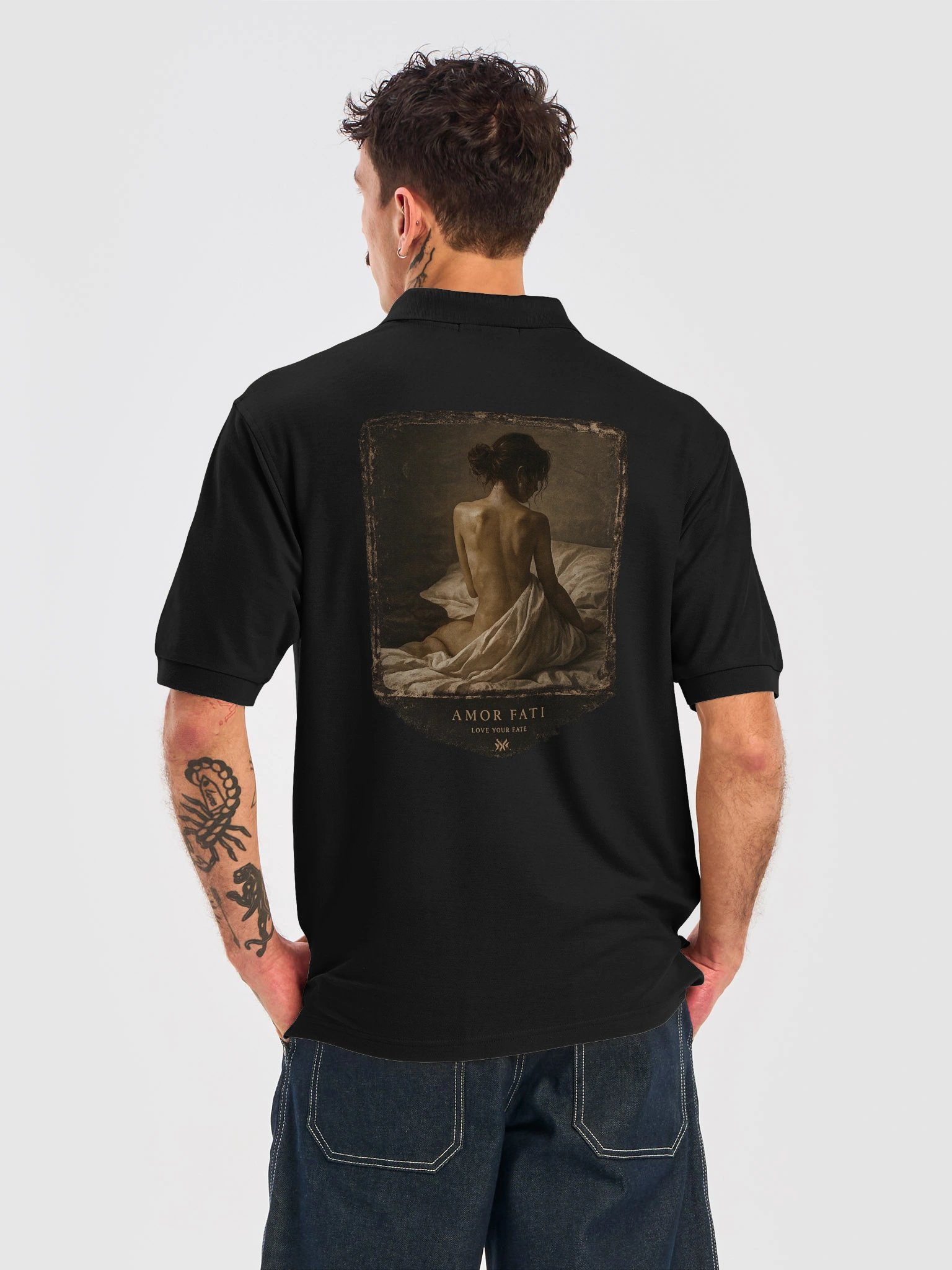 Amor Fati Artistic Graphic Polo Shirt product image (3)