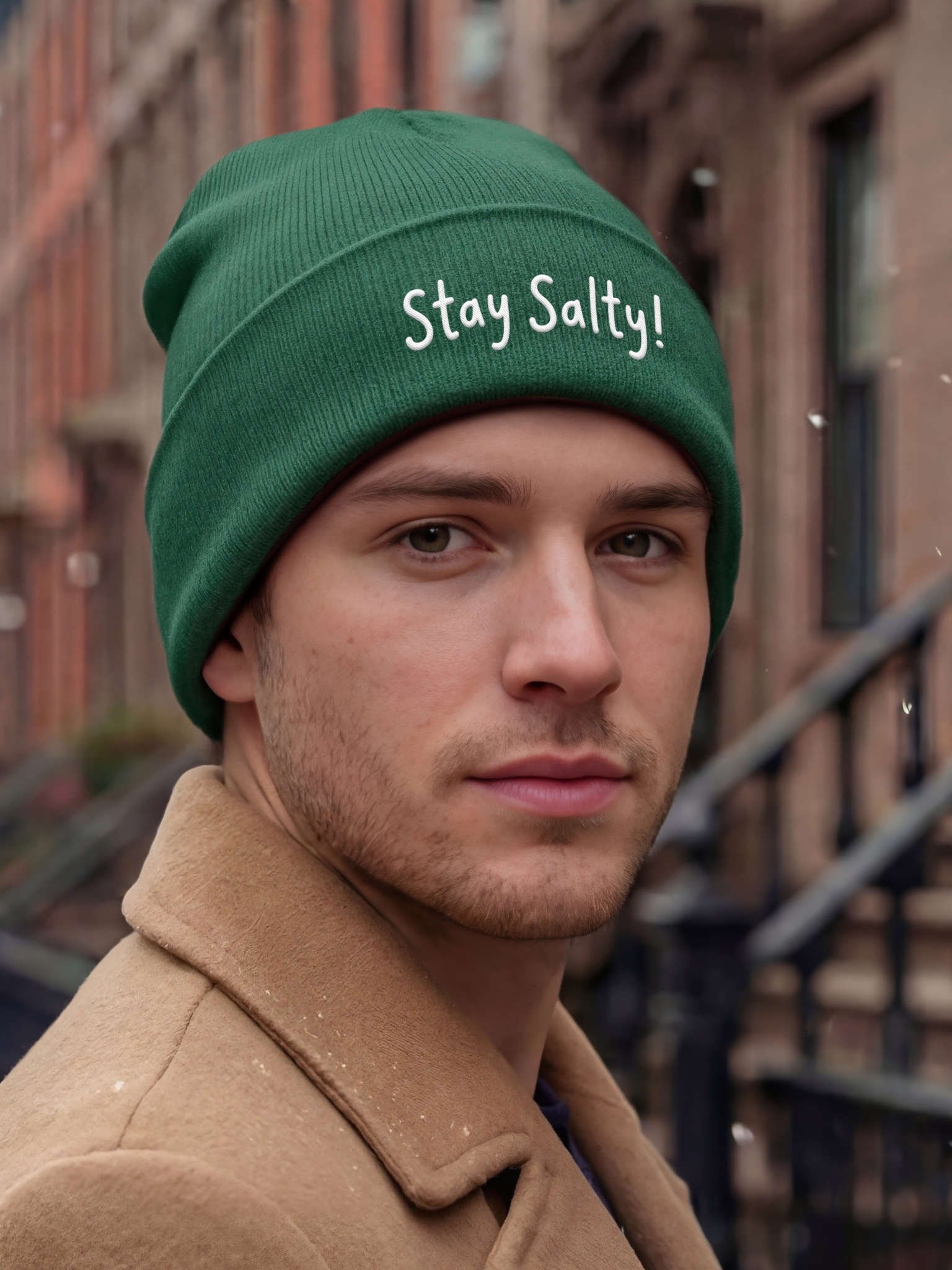 Stay Salty! Embroidered Cuffed Beanie – Soft & Cozy Unisex Accessory for Everyday Elegance product image (3)