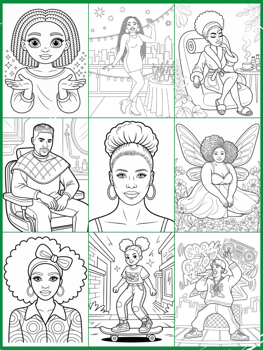 50+ Black & African American Coloring Prompts for Ideogram Ai product image (3)