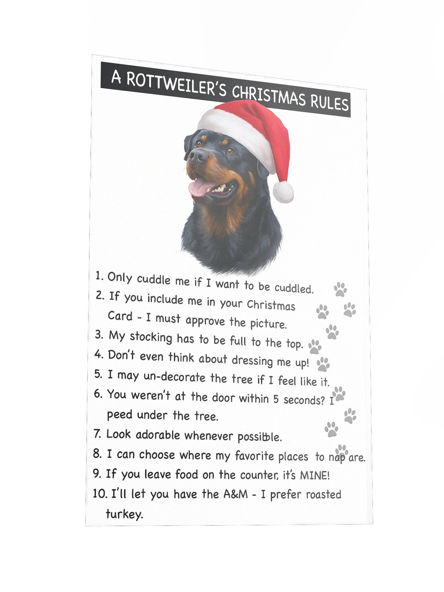 Rottweiler's Christmas Rules Poster product image (4)