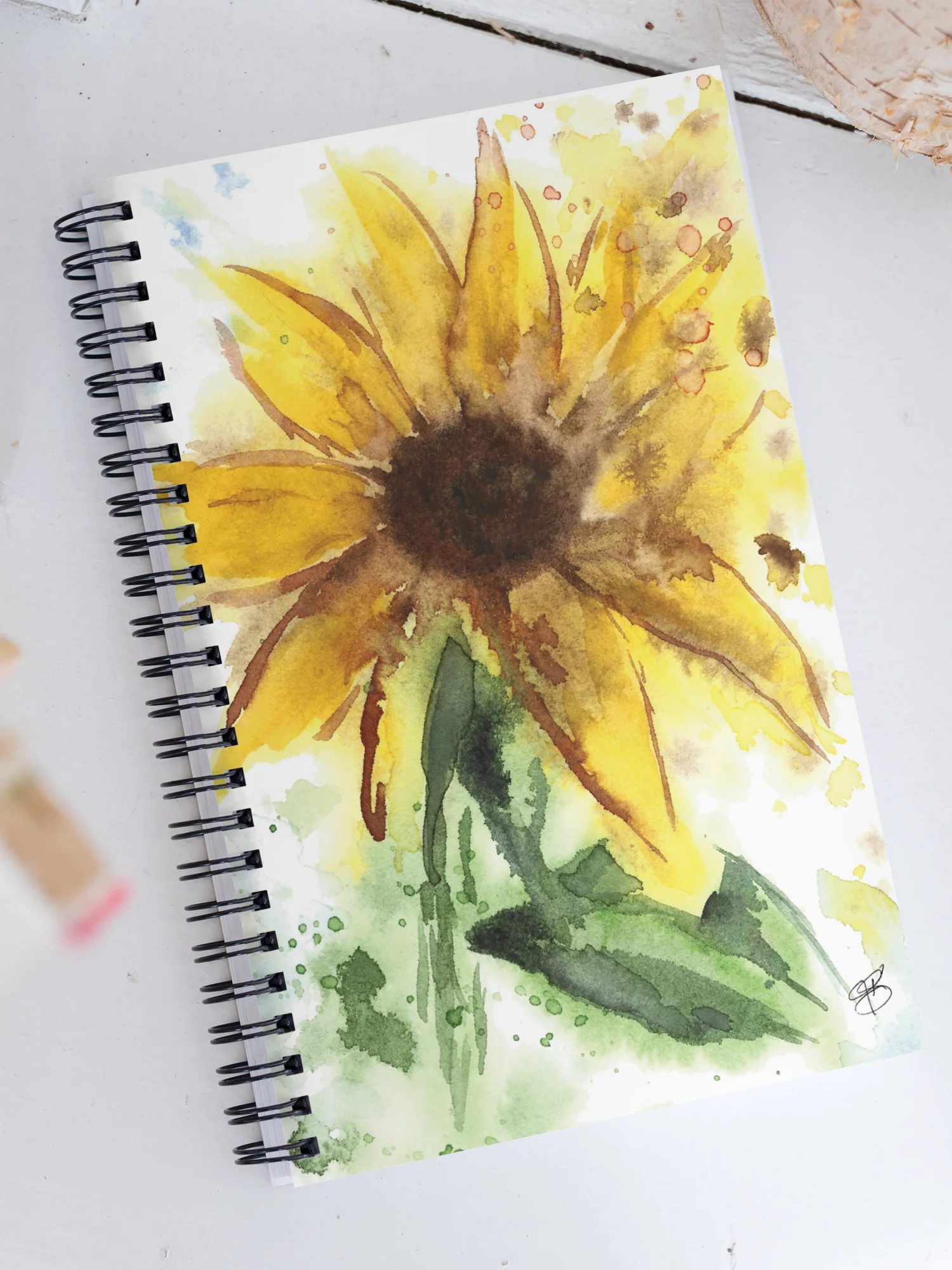 Watercolor Sunflower Print Notebook product image (1)
