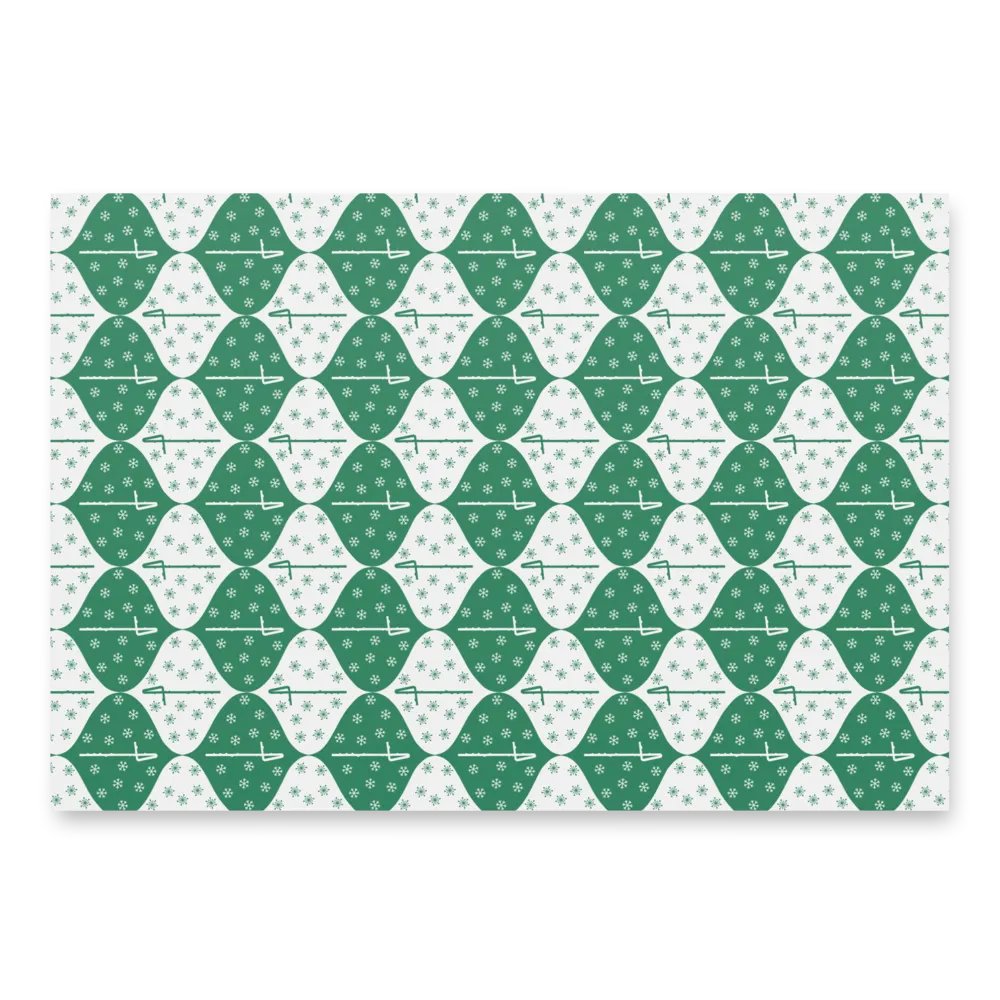 Flutes and Snowflakes - Contrabass - Green Gift Wrap Paper Sheets product image (6)