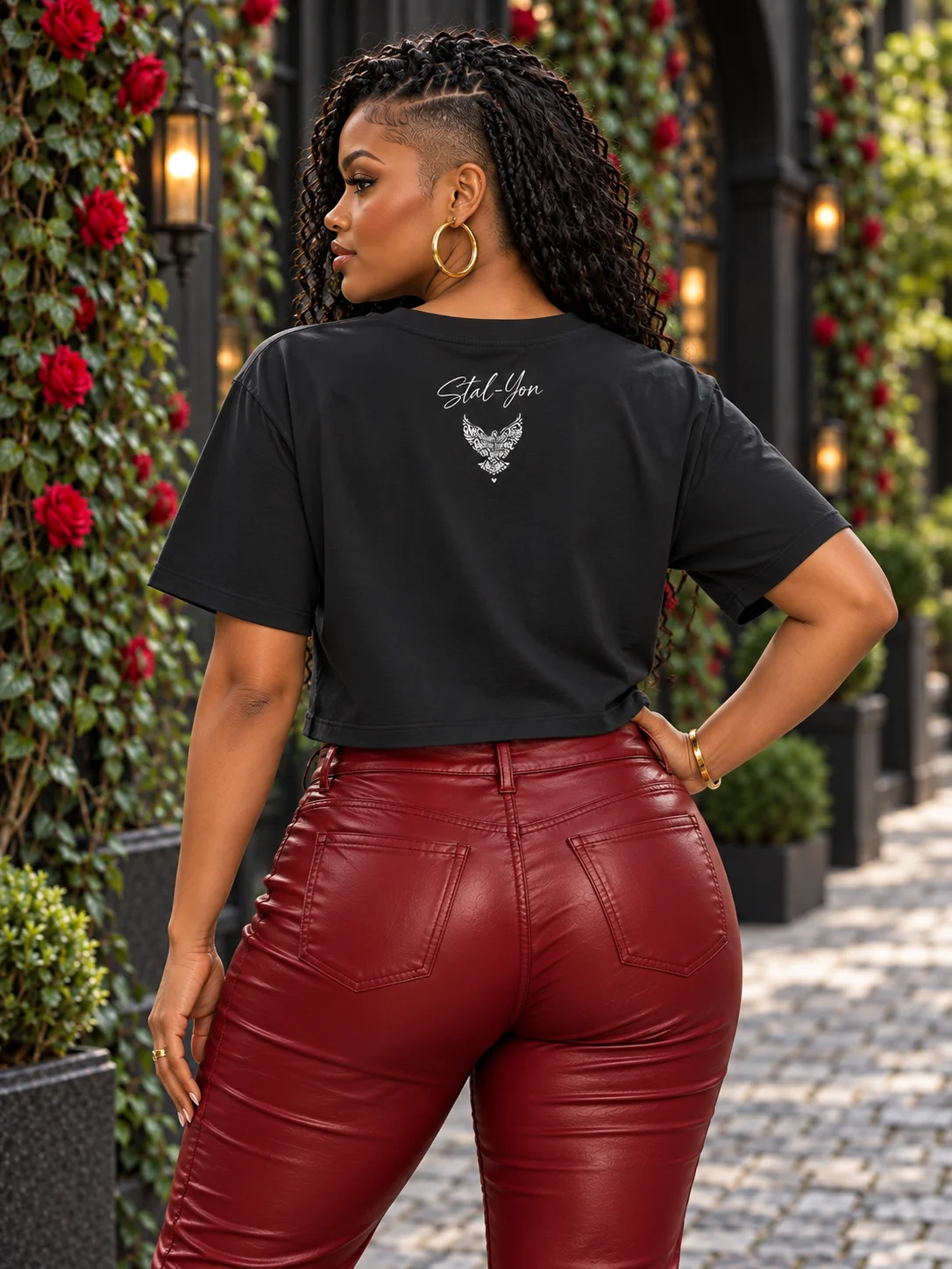 Stand Off Ish — Soft Petals, Sharp Boundaries Crop Tee - Black product image (2)