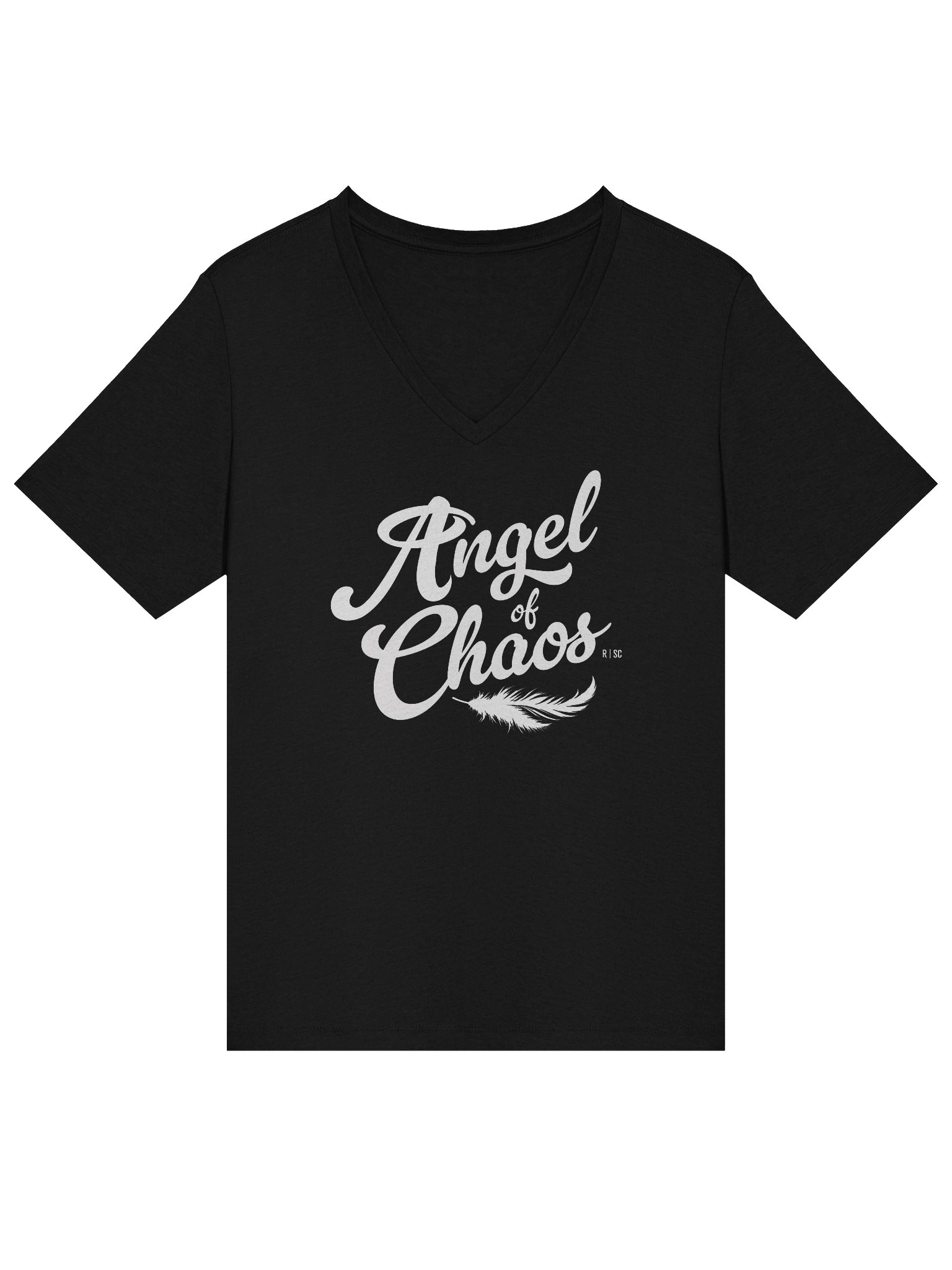 Angel of Chaos V-neck T-Shirt (White) product image (3)