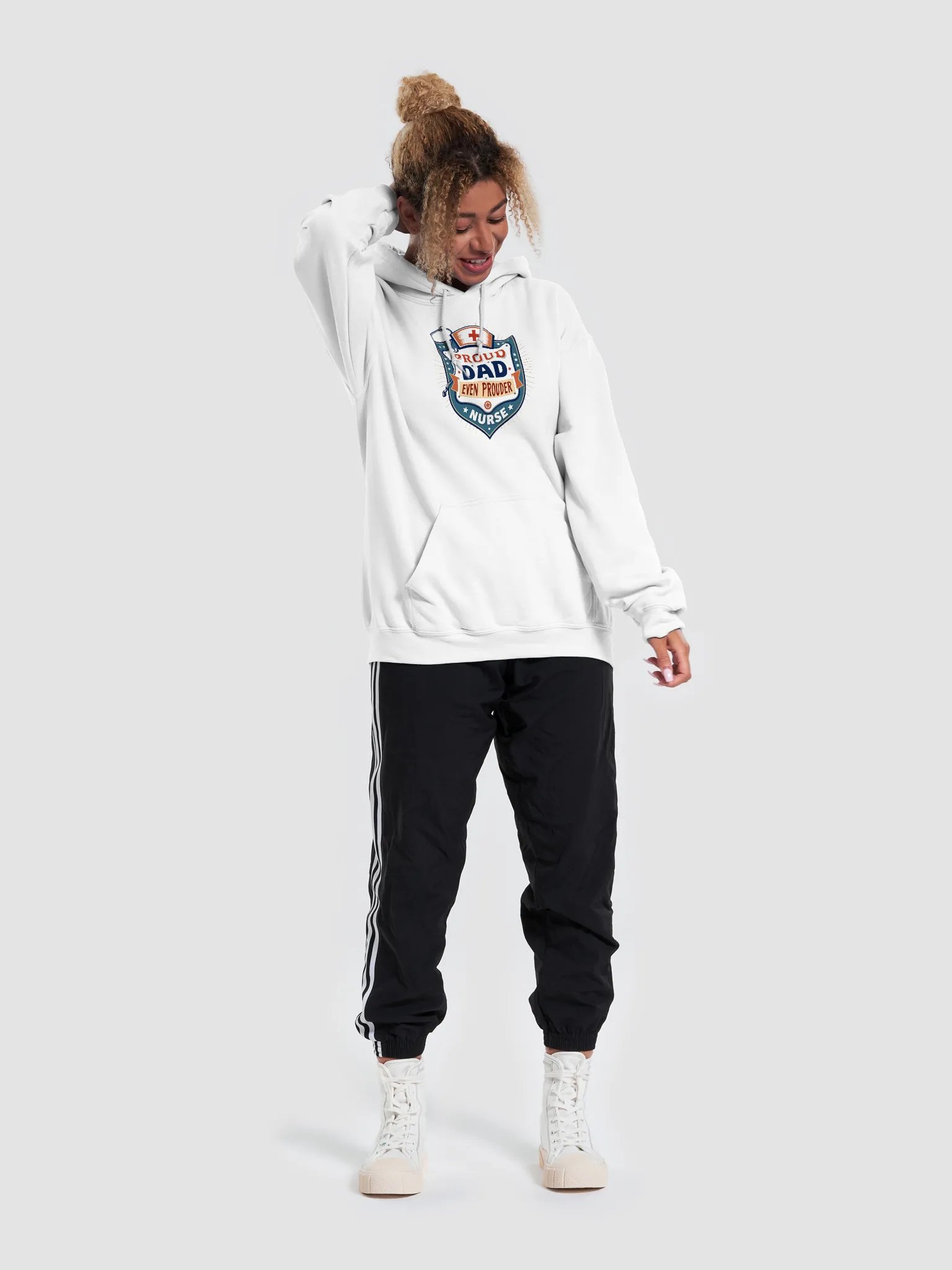 Proud Nurse Dad Shield Hoodie product image (32)