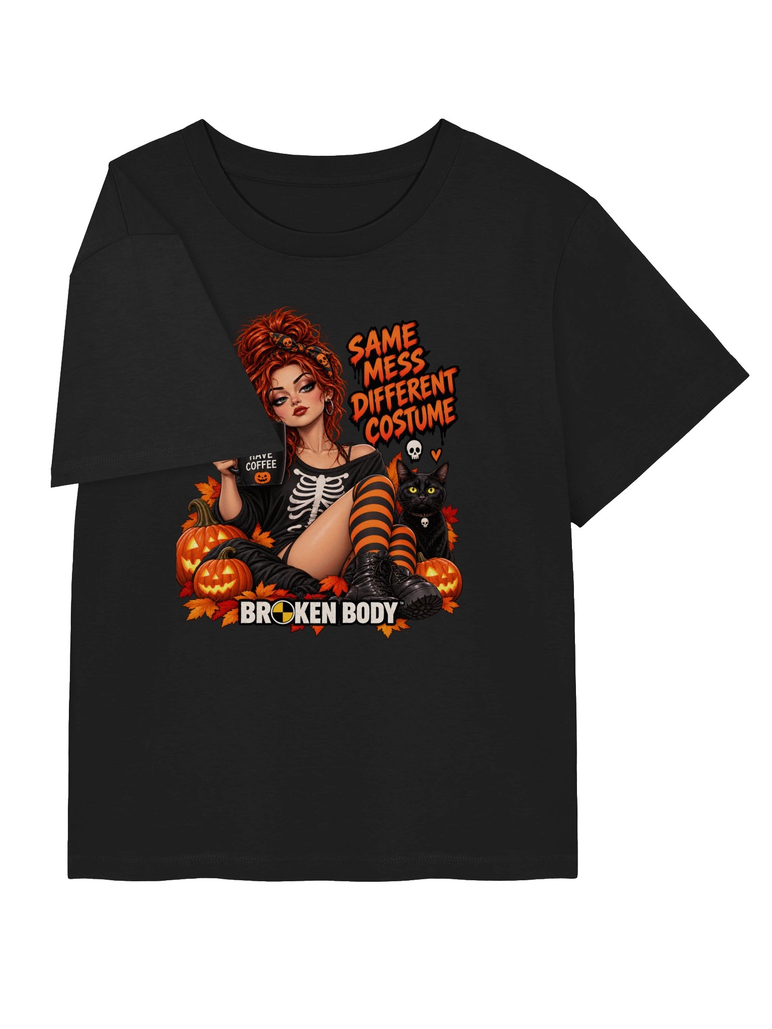 Funny Halloween Coffee Shirt — Same Mess, Different Costume | Holly-Ween™ product image (4)