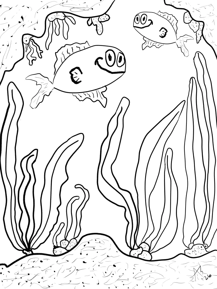 TSStechAngel's World - Fish Friends Coloring Page product image (1)