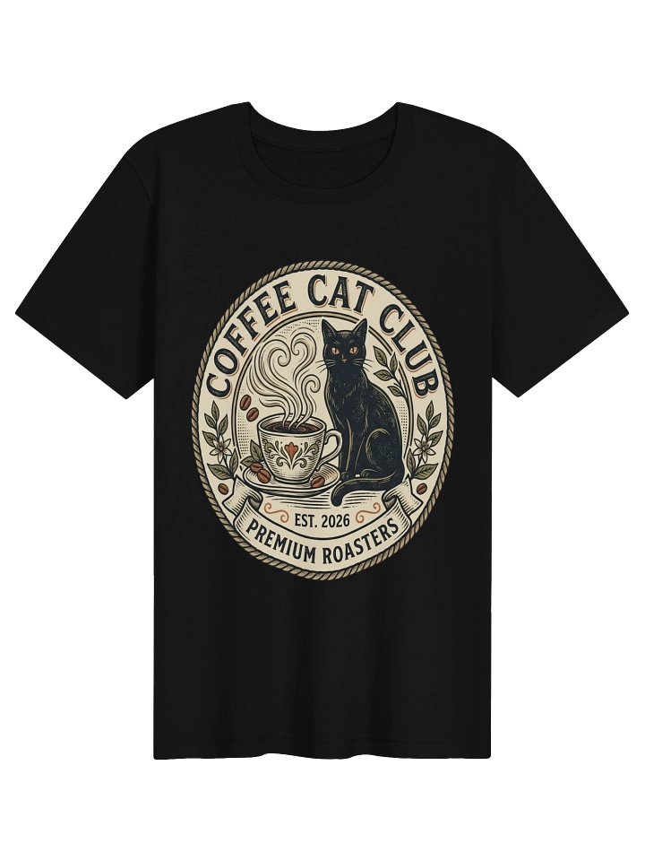Coffee Cat Club T-Shirt - Vintage Black Cat Coffee Lover Tee product image (1)