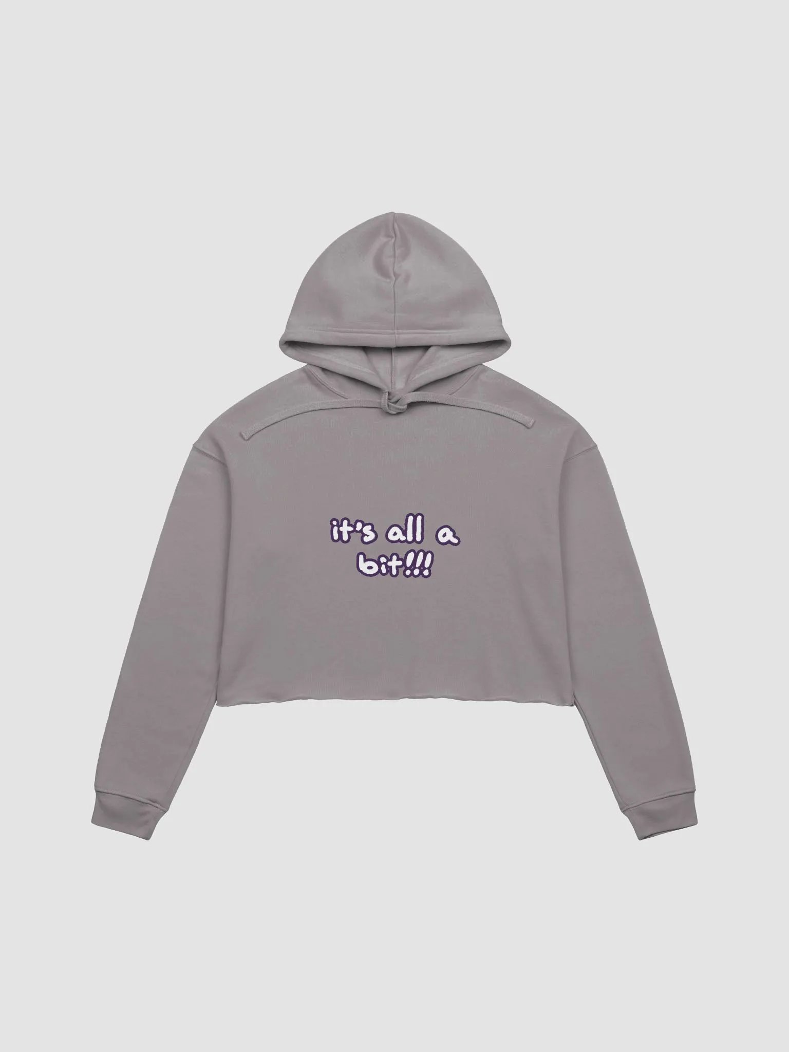 “It’s all a bit!!!” (lined design, #432A54) fleece cropped hoodie product image (22)