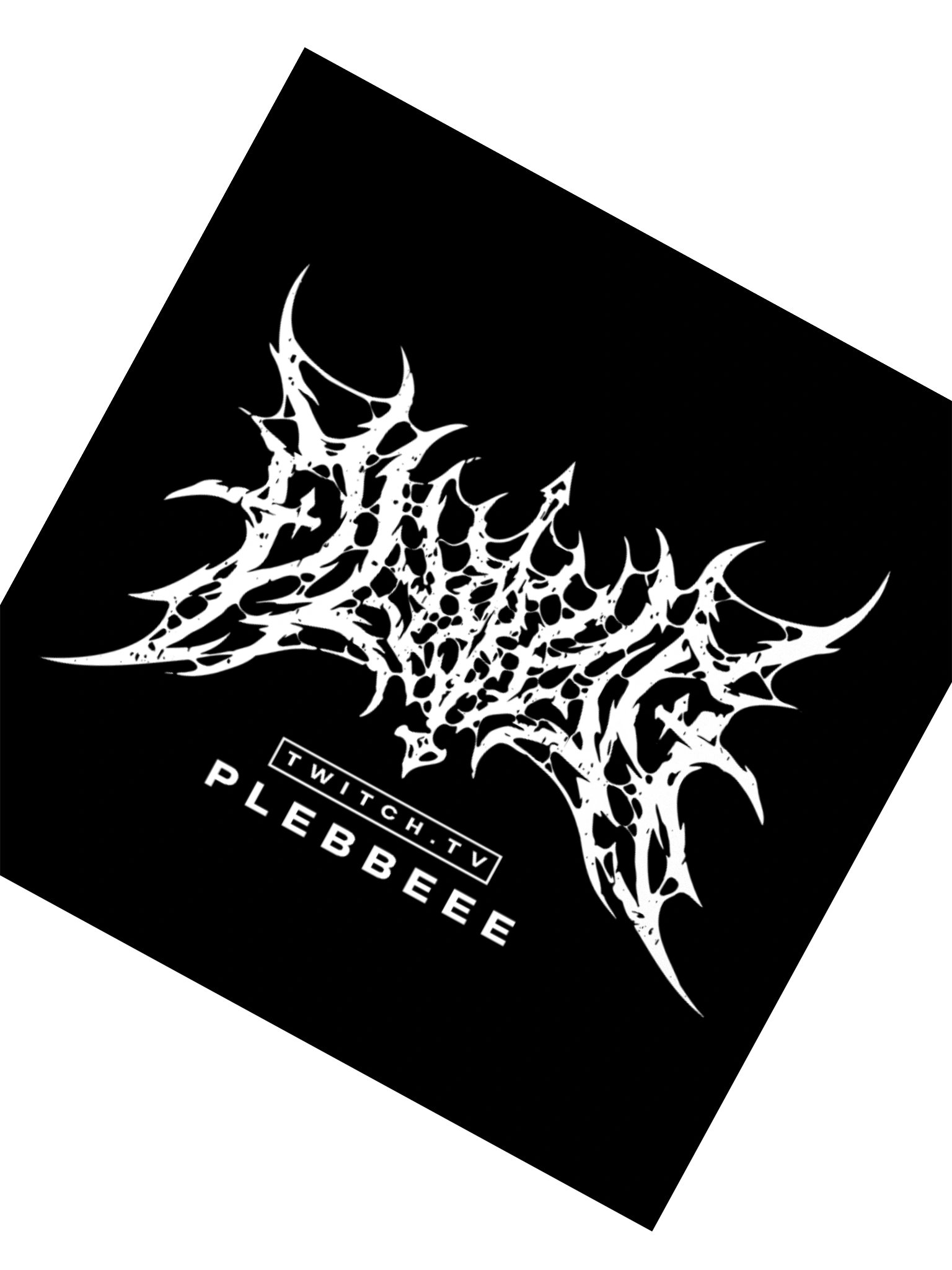 PLEBBEEE Metal Sticker | Black/White product image (2)
