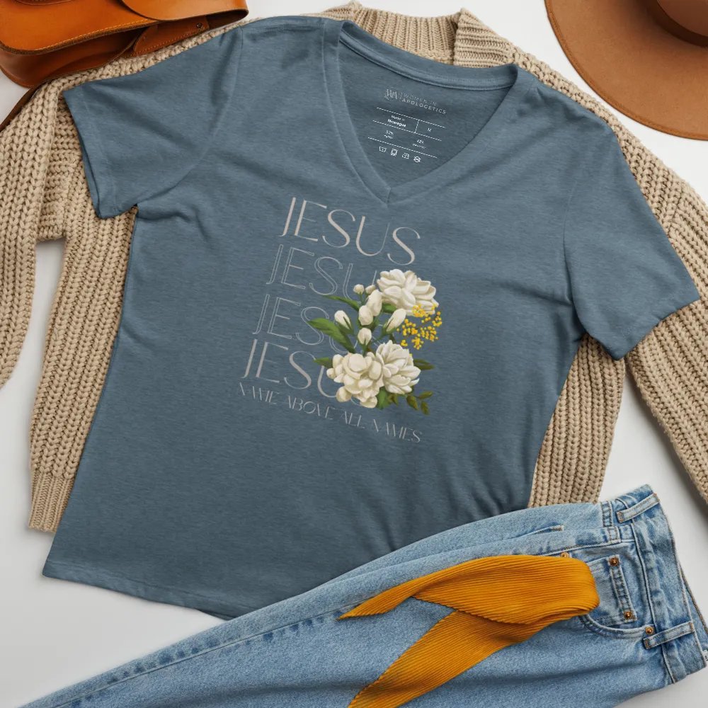 Jesus, Name Above All Names V-Neck T-Shirt product image (6)