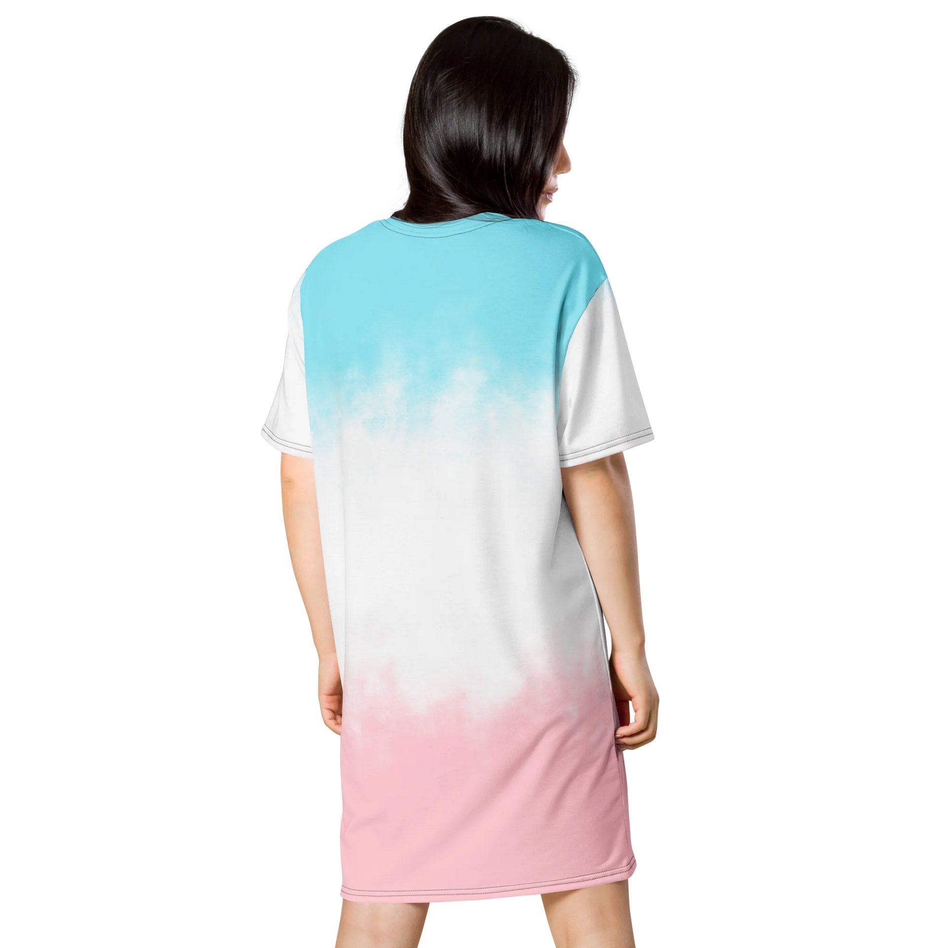 Exclusive Blue to Pink Gradient T-Shirt Dress - Only at TDS Music product image (2)