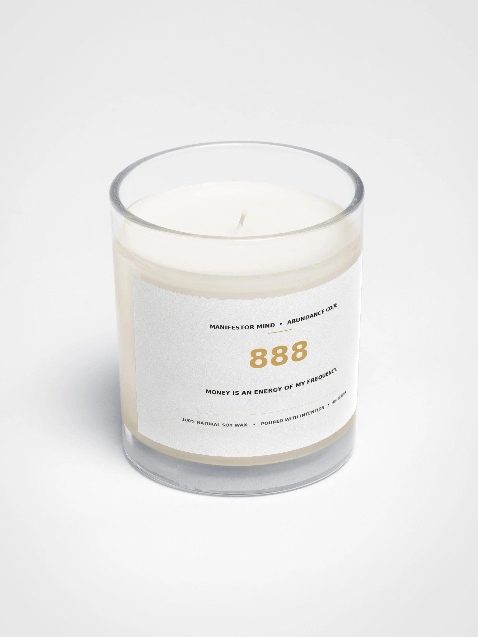 888 Financial Abundance Candle - Unscented Wealth Angel Number Soy Candle product image (2)