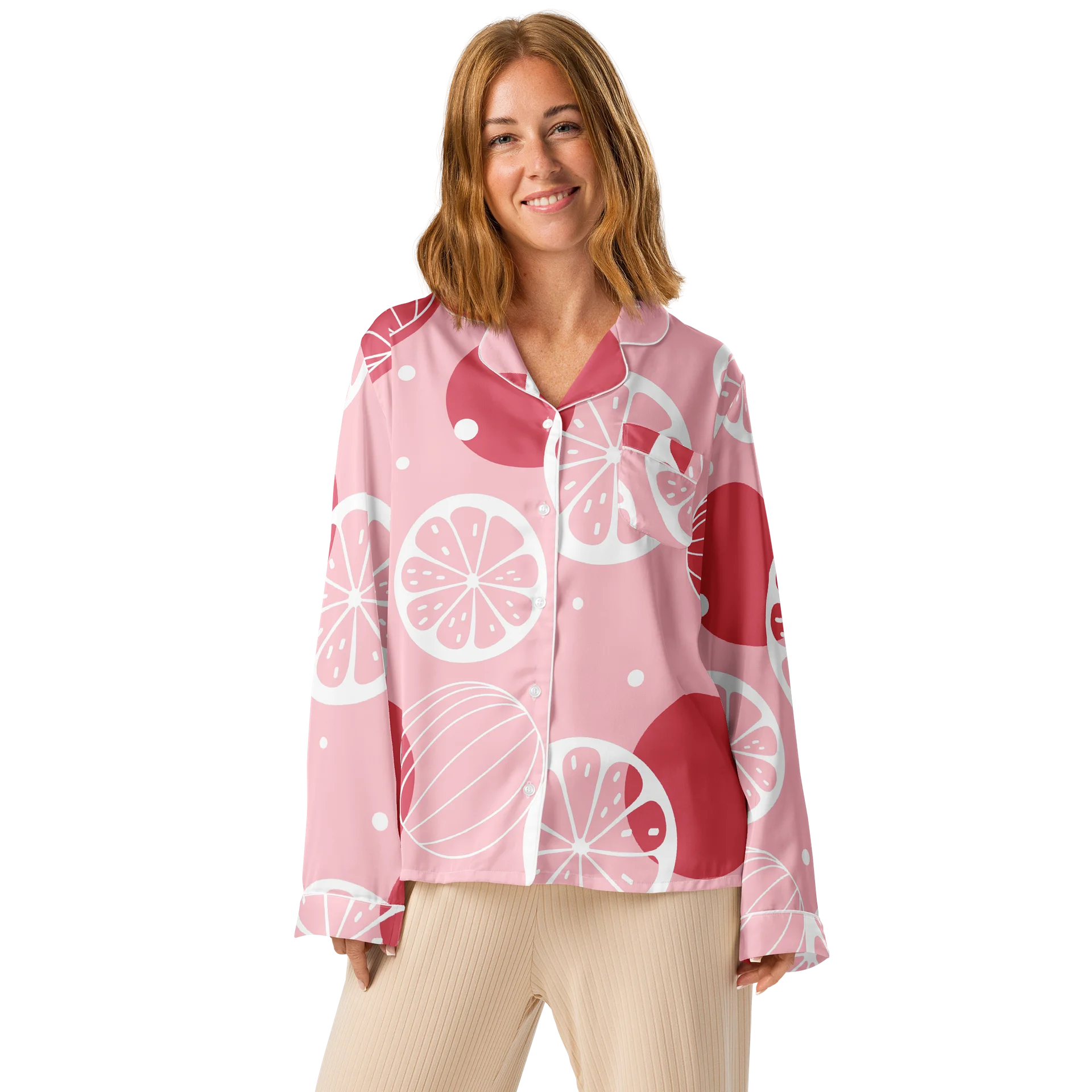 Pink Citrus Slice Pajama Top product image (1)