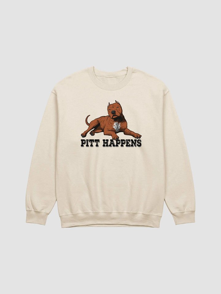 Pitt Happens Sweatshirt of a Pitbull Terrier (Cropped Ears - Red) | Funny Shirt for Pitbull, Bully, and Staffordshire Terrier Paw-rents product image (1)