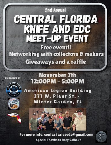 It’s happening again the 2nd annual C. Florida Knife Community Meet up.  This is a free event and I am looking forward to get...