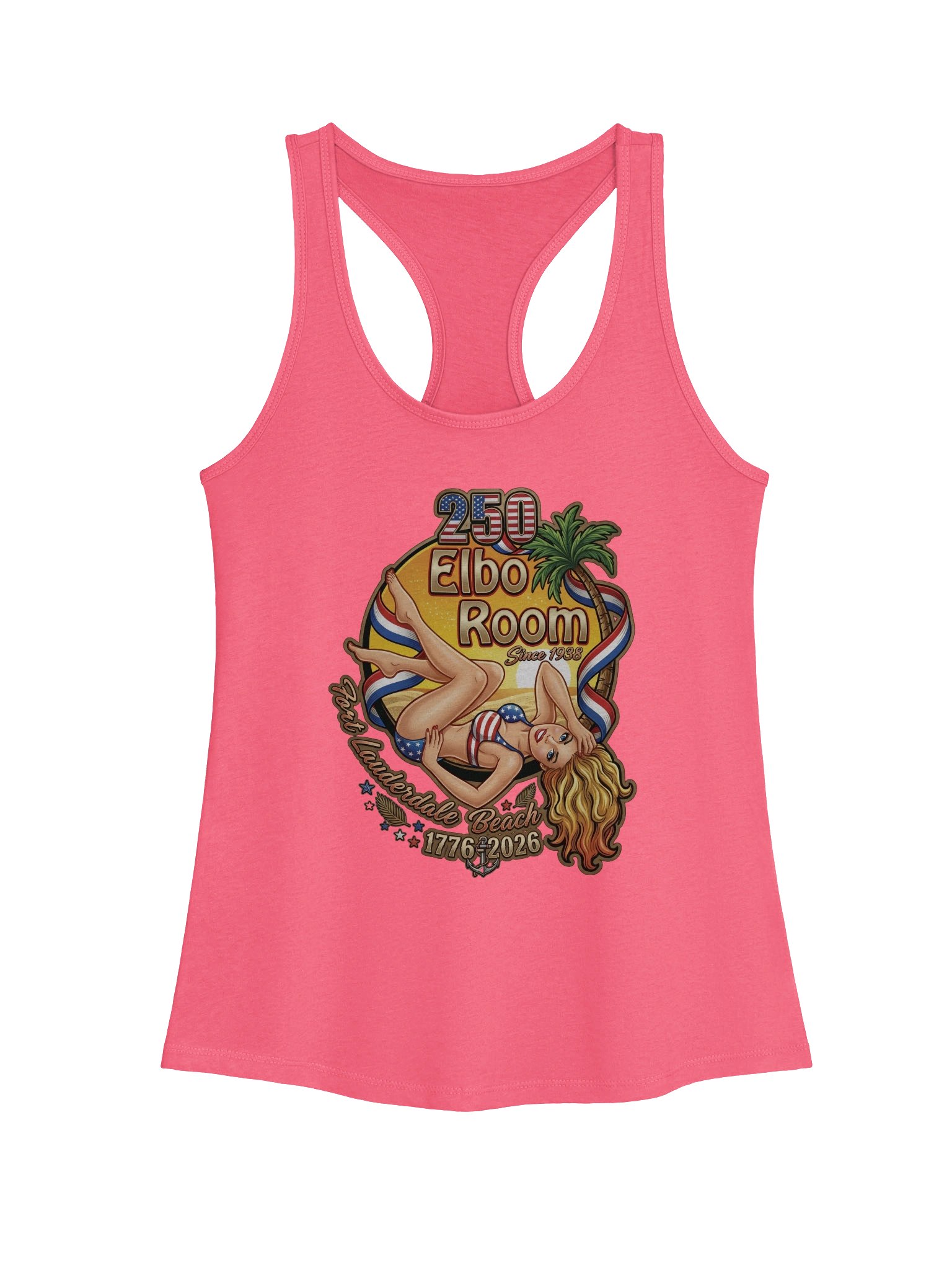 Elbo Room America’s 250th Anniversary Pin-Up Racerback Tank | Premium Black product image (7)