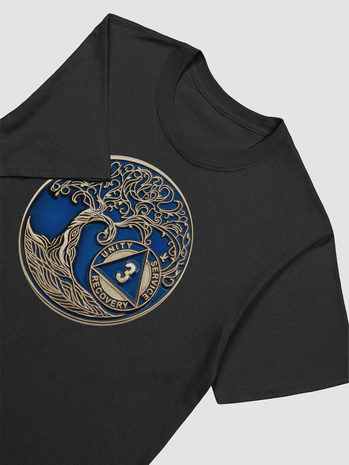 Twisted Tree of Life 3rd Year Sobriety Blue Medallion | Recovery T-Shirt Inspiring Sobriety product image (2)