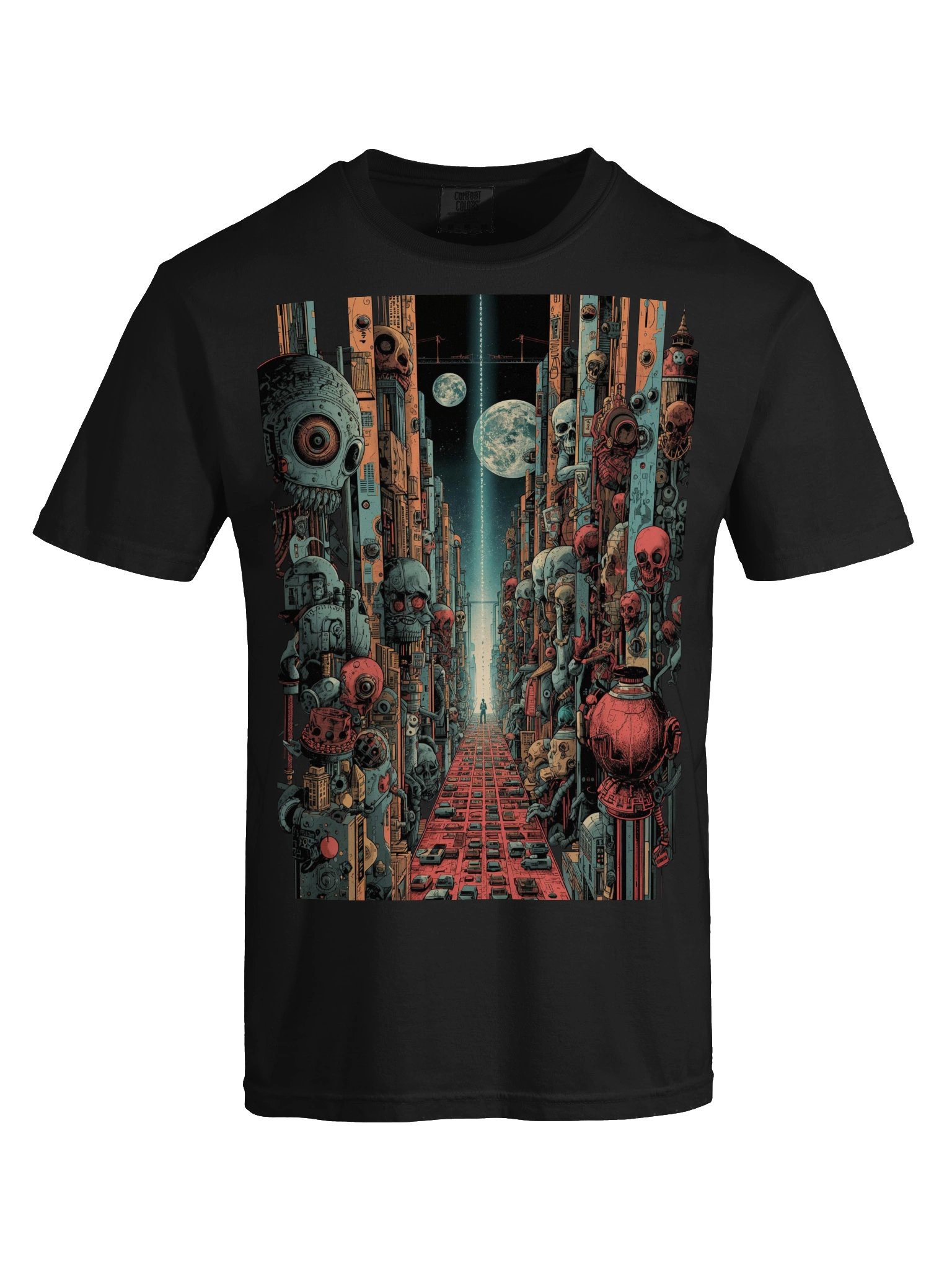 Dystopian Neon Cityscape Heavyweight T-Shirt product image (2)